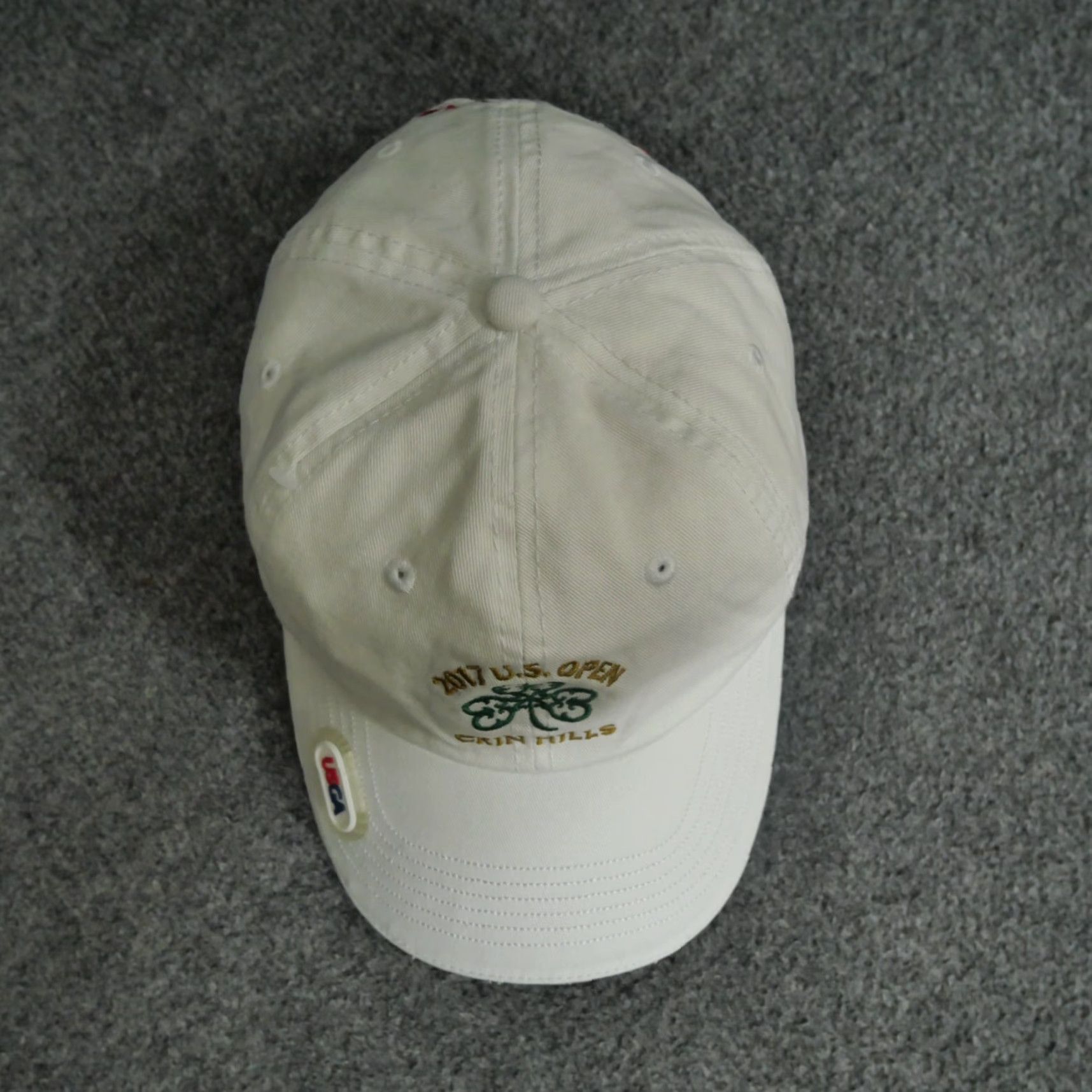 Vintage VINTAGE 2017 US Open Hat White Strap Back Adult Erin Hills Golf USGA Snapback Adjustable White Mens Size ONE SIZE - 4 Thumbnail