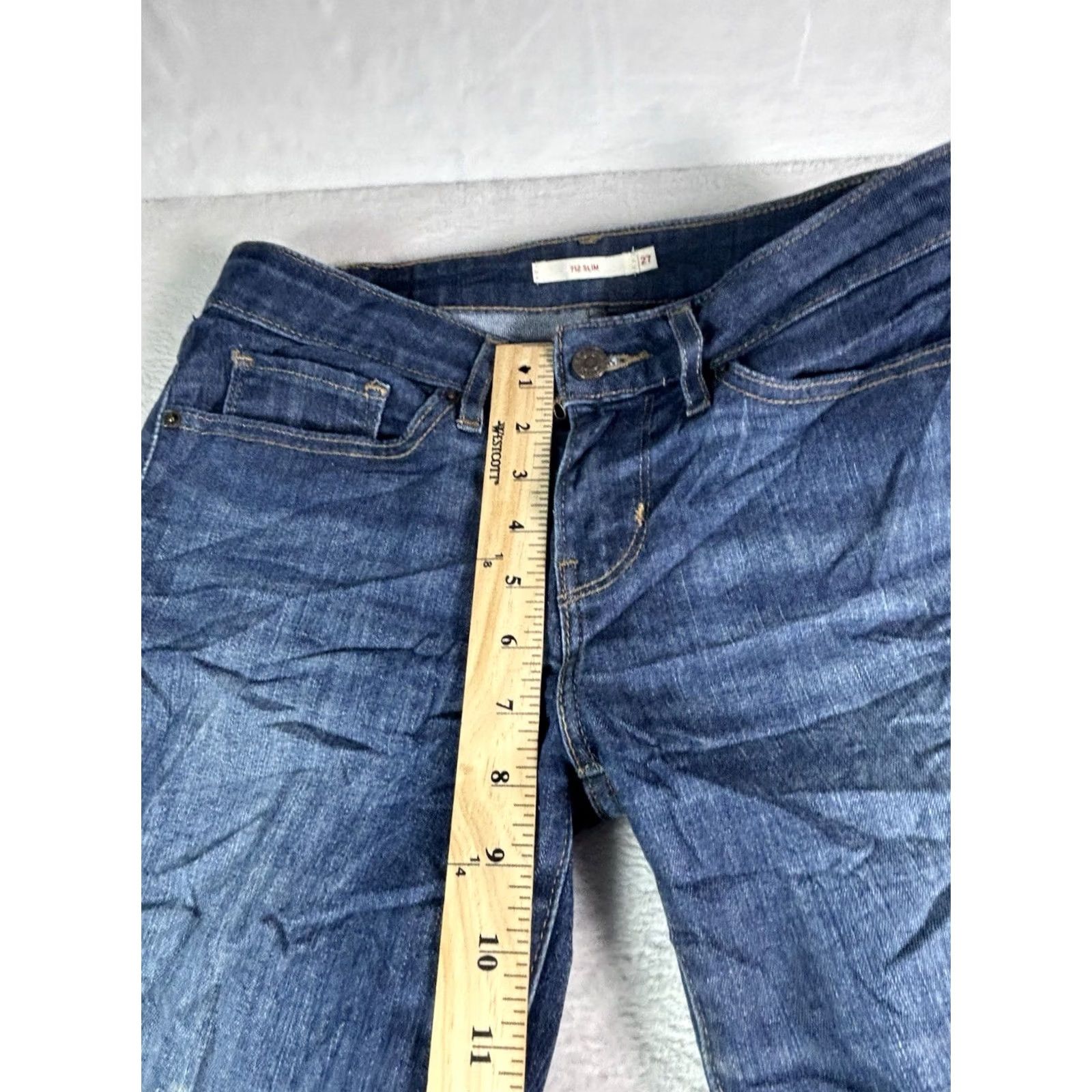 Levi's Levi'S 712 Womens Jeans - Size 27 Blue Mid-Rise Slim Straight Denim - 700 Series - Size 27" / US 4 / IT 40 - 3 Thumbnail
