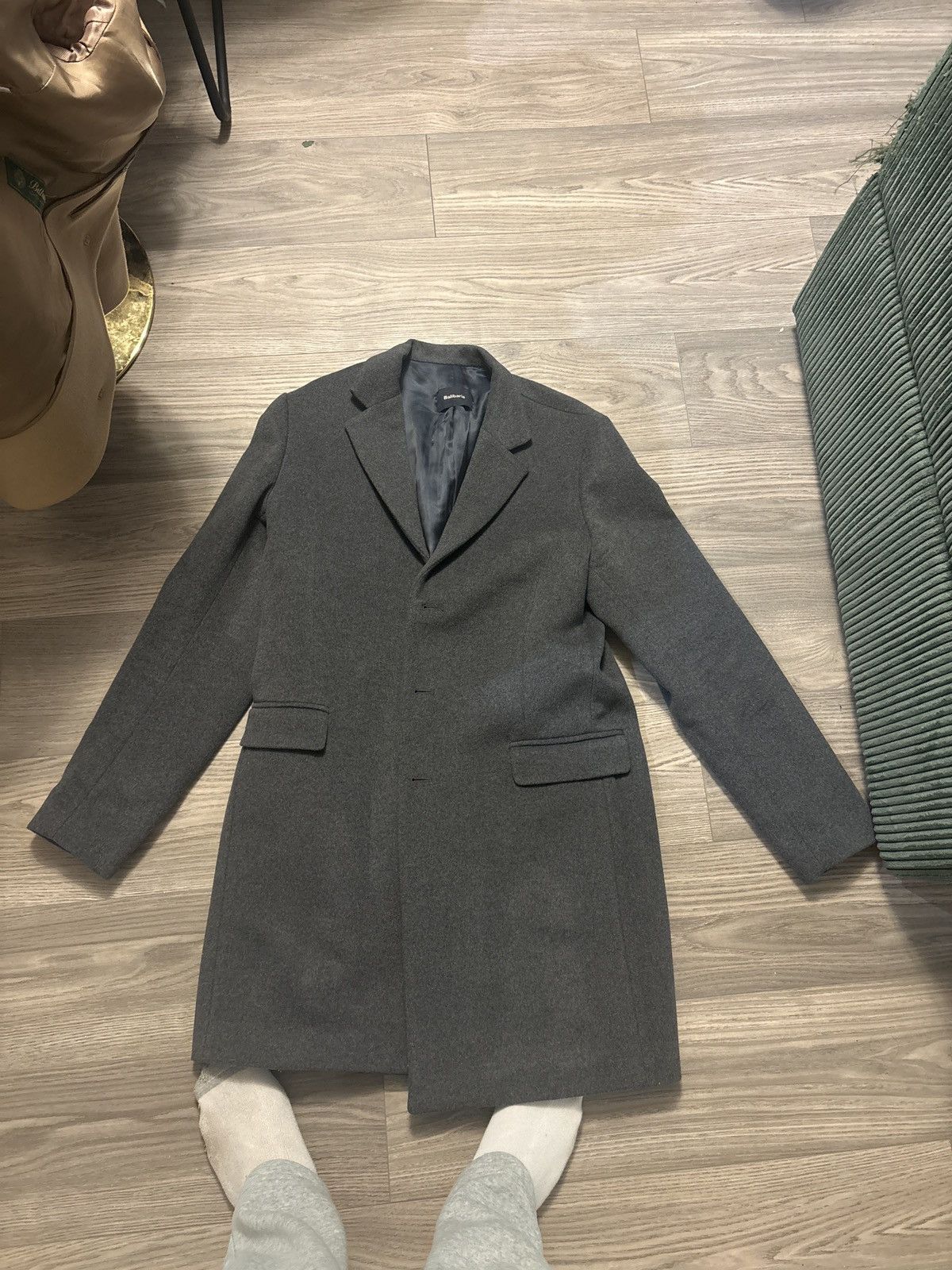 Balibaris Balibaris Grey Wool Coat - L Size US L / EU 52-54 / 3 - 1 Thumbnail