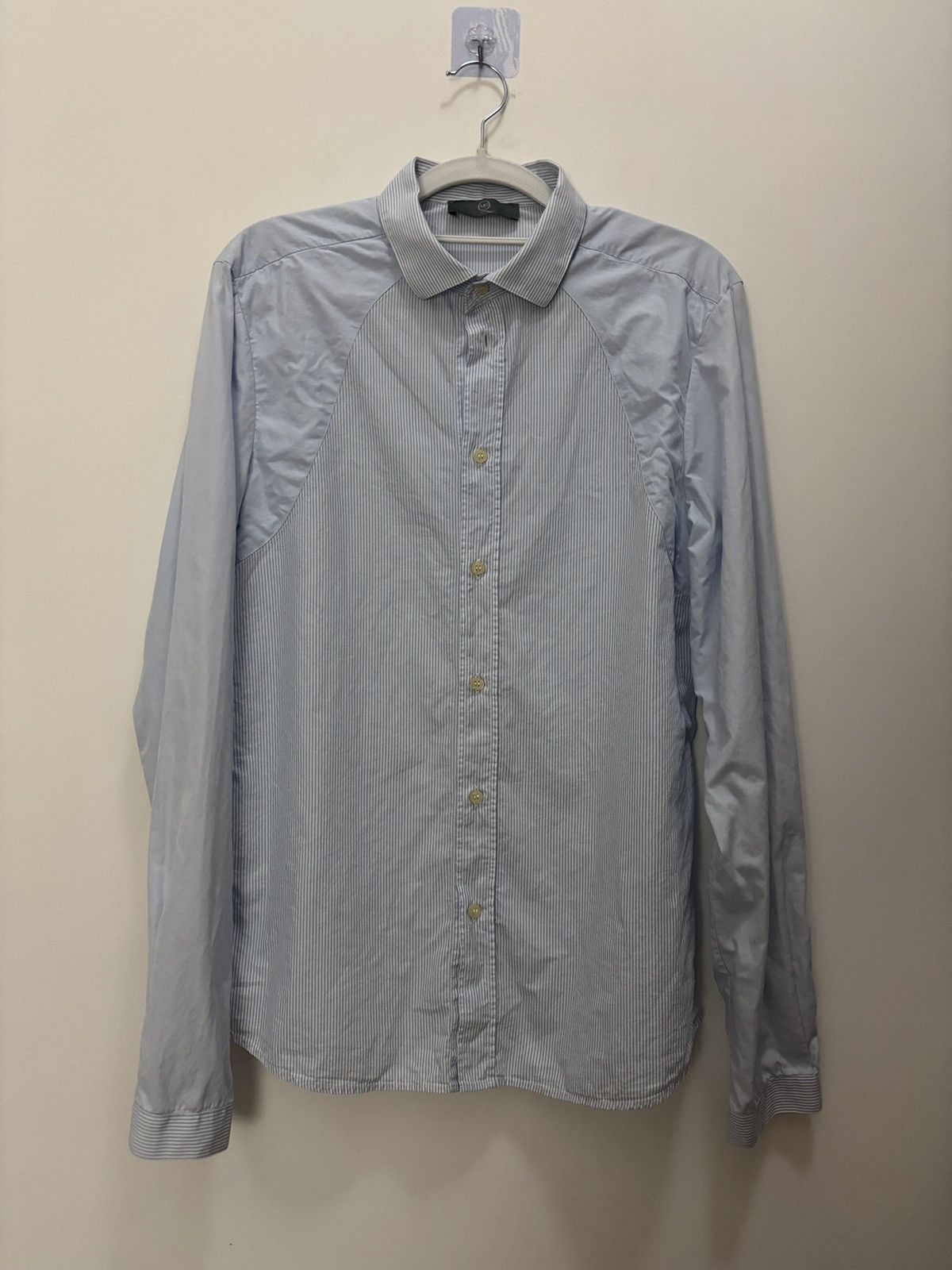 Alexander McQueen Alexander McQueen blue and white striped shirt, Size US S / EU 44-46 / 1 - 1 Thumbnail