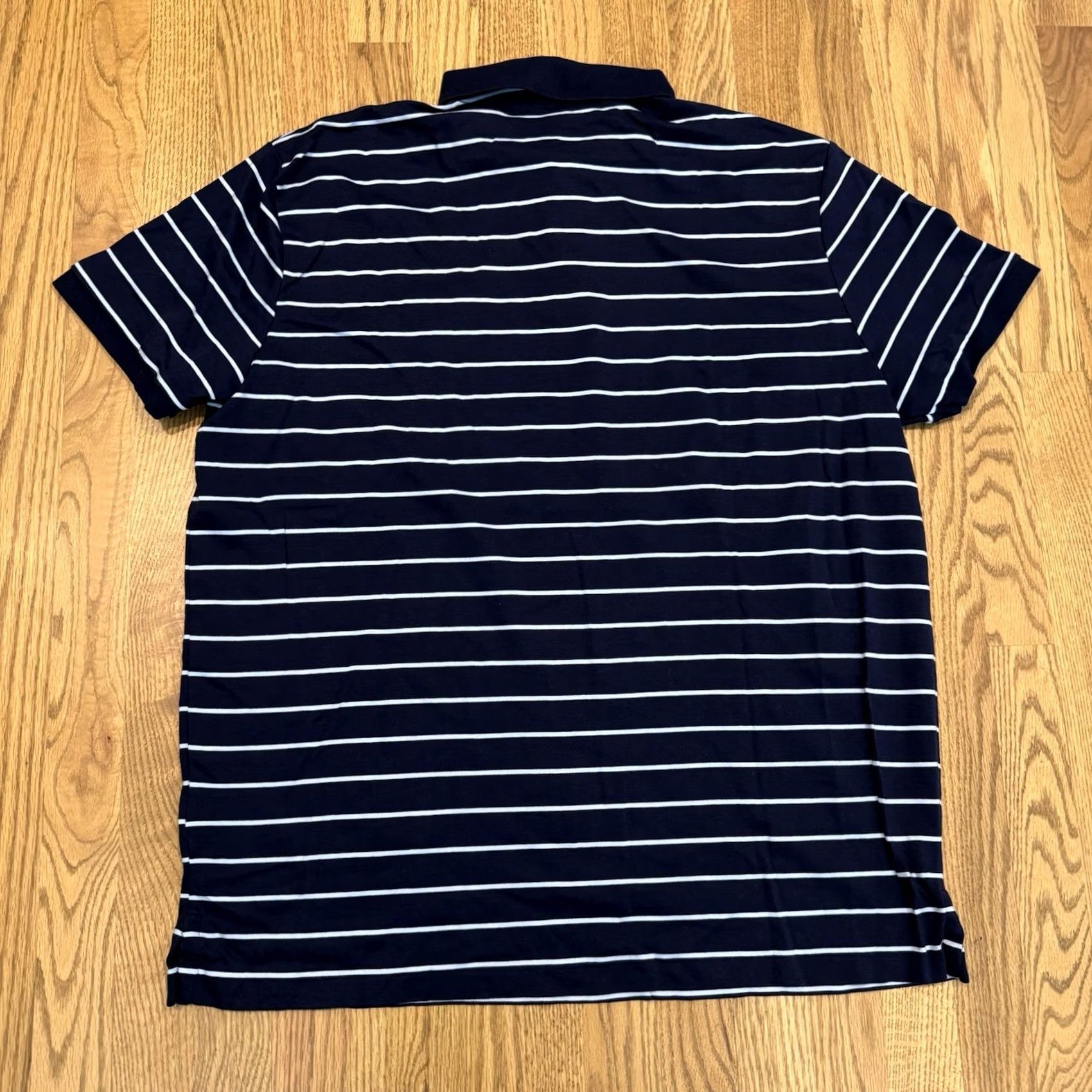 Polo Ralph Lauren Polo Ralph Lauren Polo Shirt Slim Fit Men XL Blue Stripe Pony Short Sleeve Collared Cotton Golf Rugby Walking All Seasons Easy Care Mens Size US XL / EU 56 / 4 - 7 Thumbnail