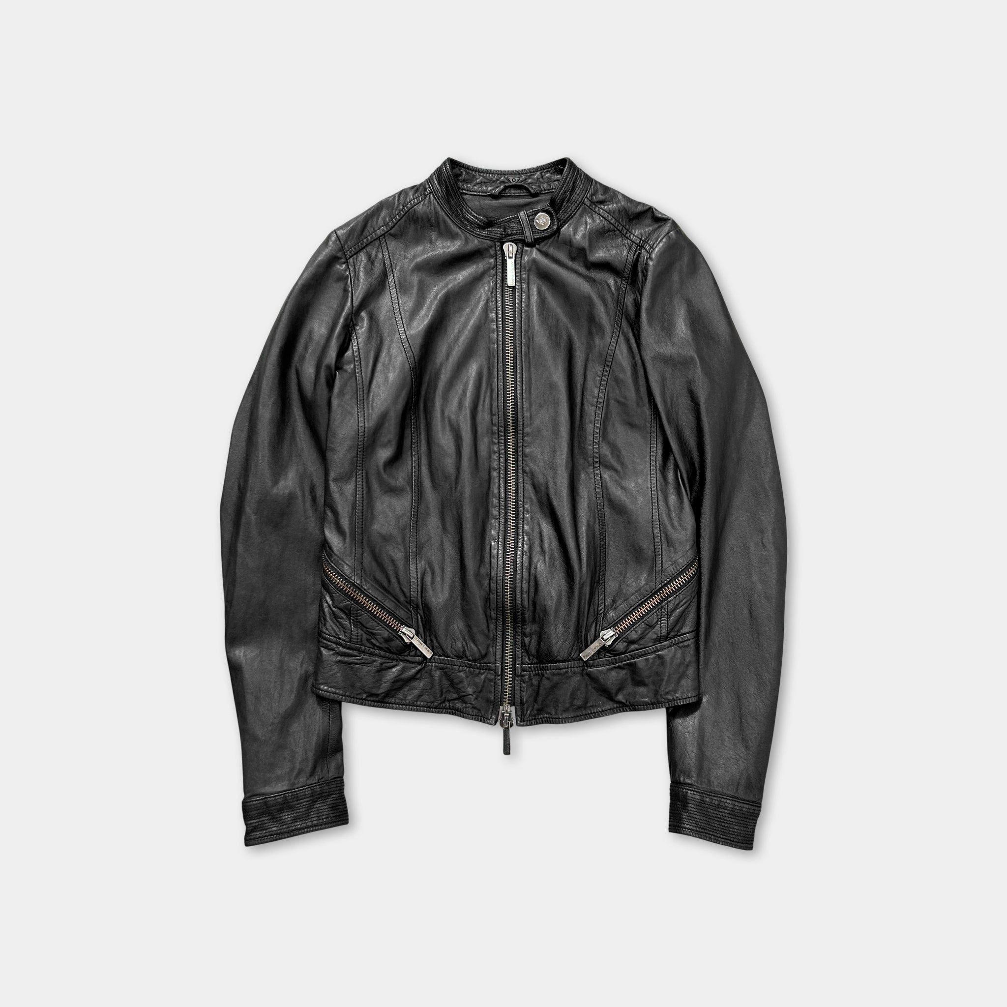Armani Armani Jeans Avant-Garde Black Leather Jacket Size US S / EU 44-46 / 1 - 1 Thumbnail