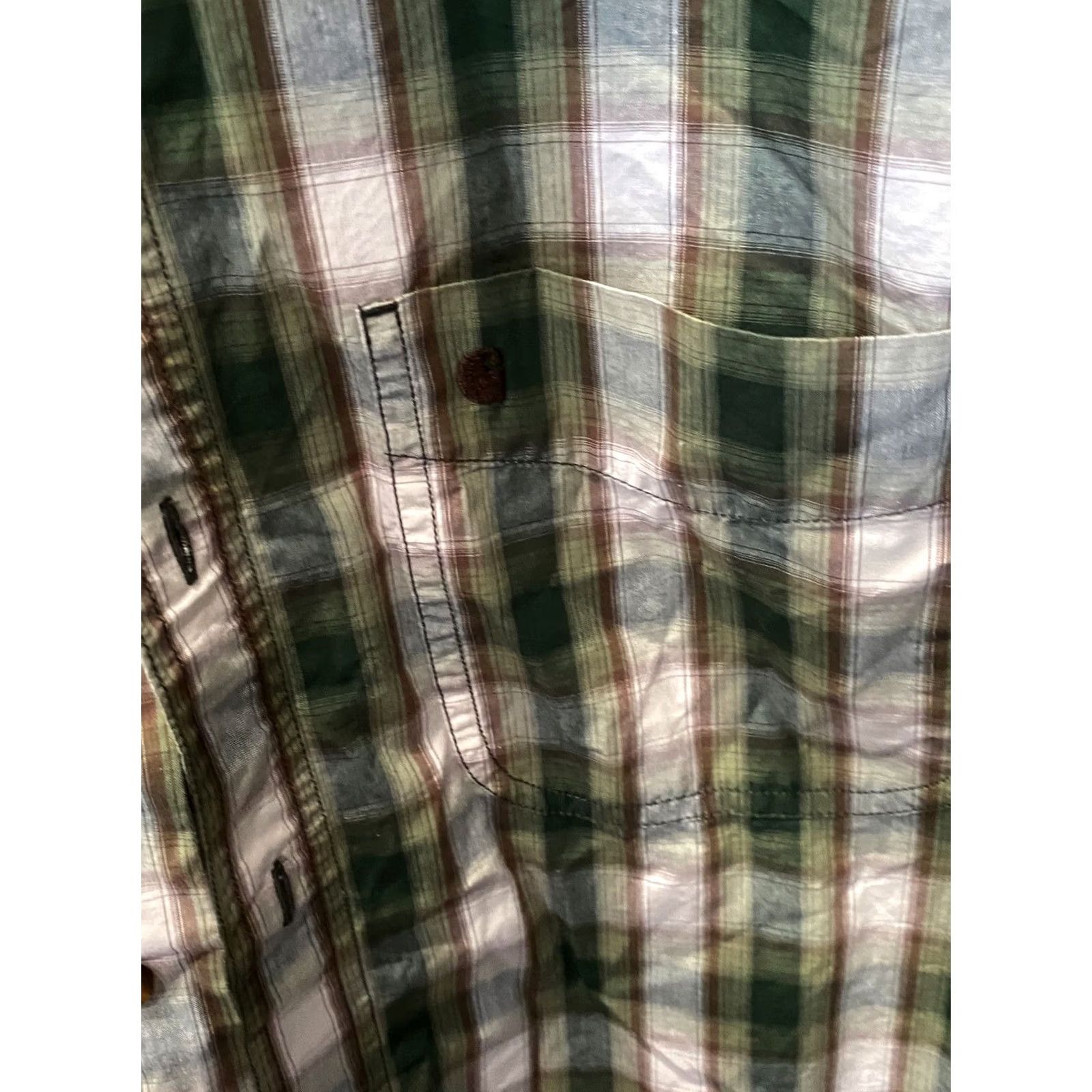Carhartt Carhartt Button-Up CAMP SHIRT Mens S Green Brown Plaid Short Sleeve Small S Color Sharp Size US S / EU 44-46 / 1 - 7 Thumbnail