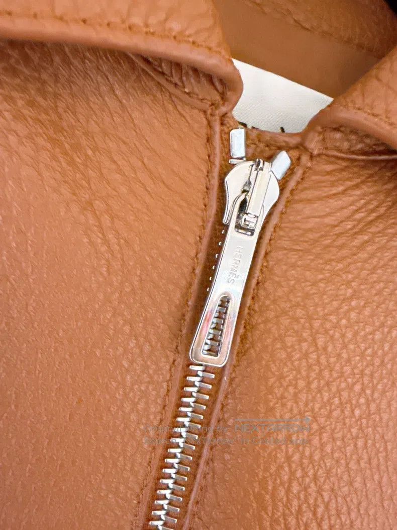 Other Hermes Gold Brown Leather Two-Piece Set Deer Skin Jacket D Size XXS / US 00 / IT 34 - 5 Thumbnail