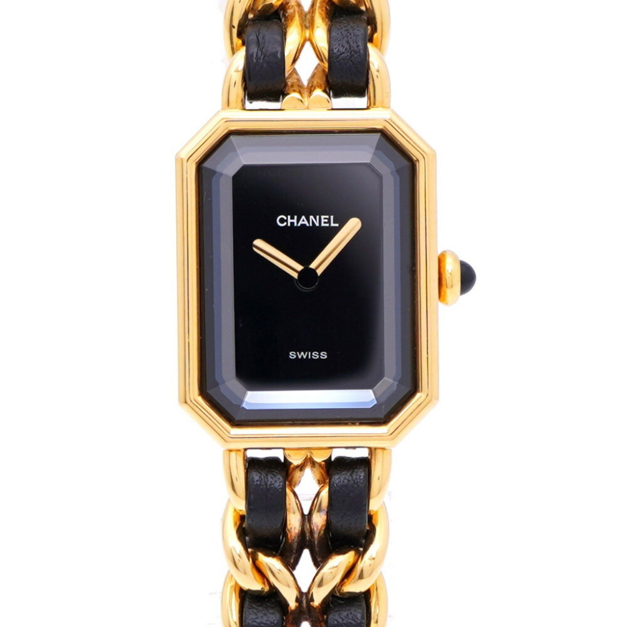 Chanel Premiere M Size H0001 Quartz Watch Ss Black Dial 1529Chanel Ladies, Women's