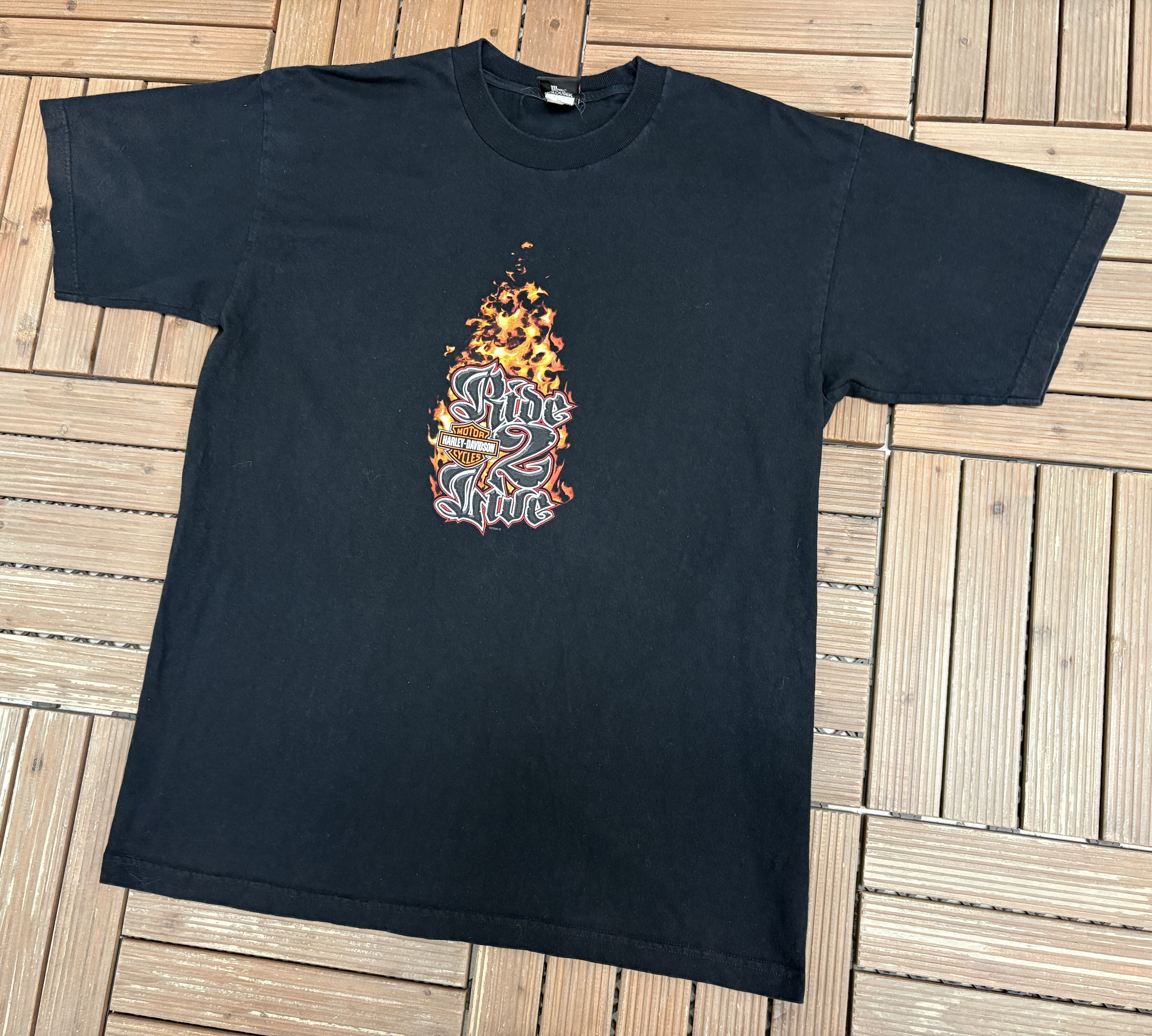 Harley Davidson Harley Davidson Battle Creek, Michigan Vintage Black Tee Size US XL / EU 56 / 4 - 3 Thumbnail
