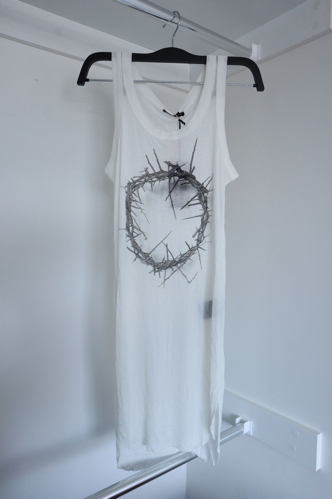 image of Ann Demeulemeester Crown Of Thorns Tank Top in White, Women's (Size XS)