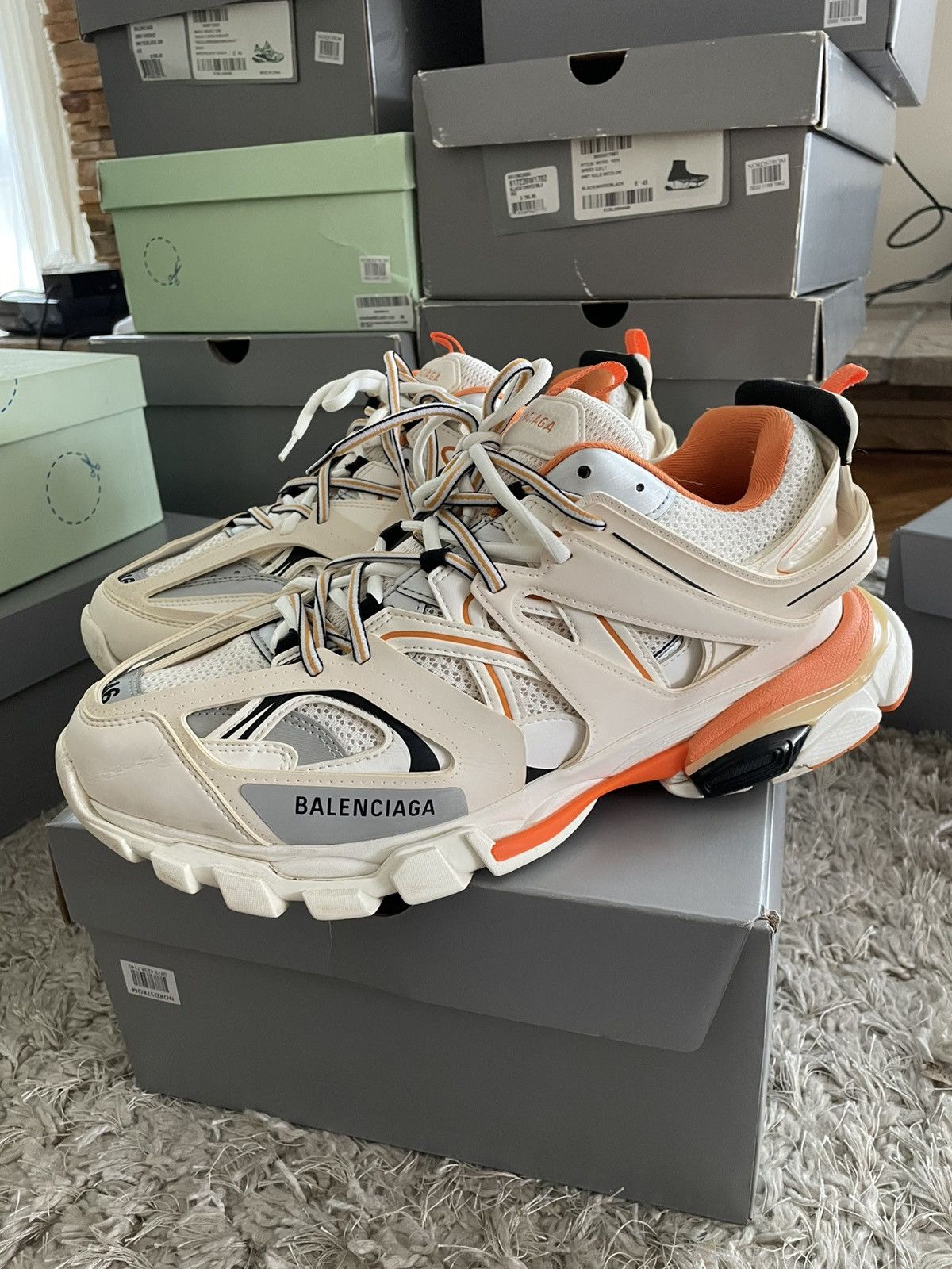 Balenciaga Balenciaga Track Runner White/Orange Size US 13 / EU 46 - 1 Thumbnail