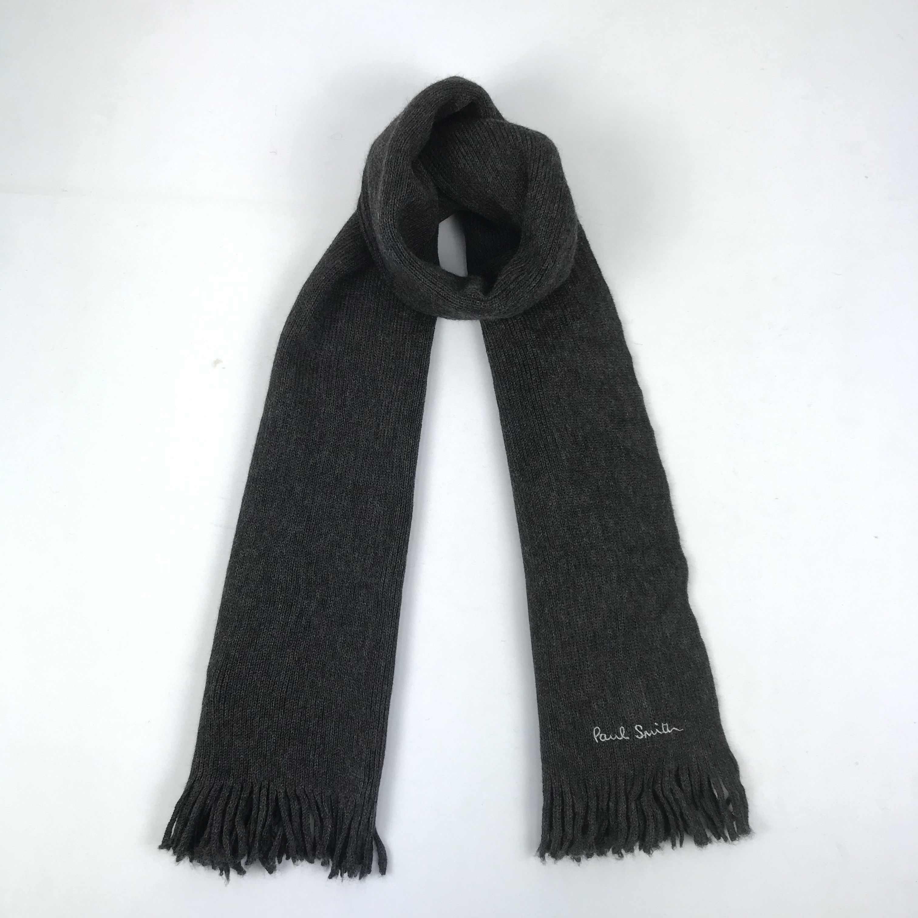Japanese Brand Vintage 90s Paul Smith Scarf Muffler Knit Ribbed Wool Scarve Size ONE SIZE - 1 Thumbnail
