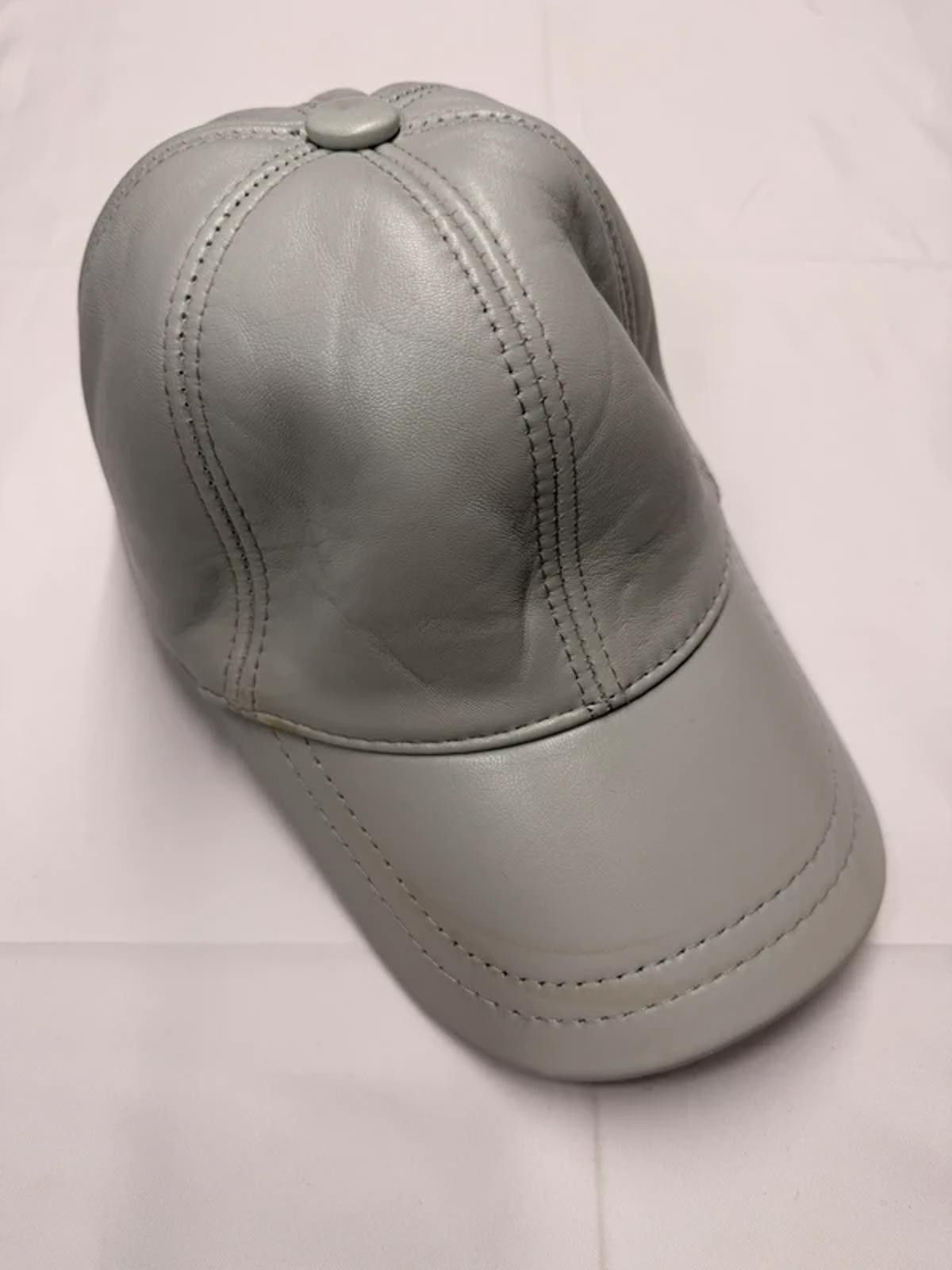 Other NEW Grey Leather Baseball Cap - Premium Hat #010 Size ONE SIZE - 3 Thumbnail