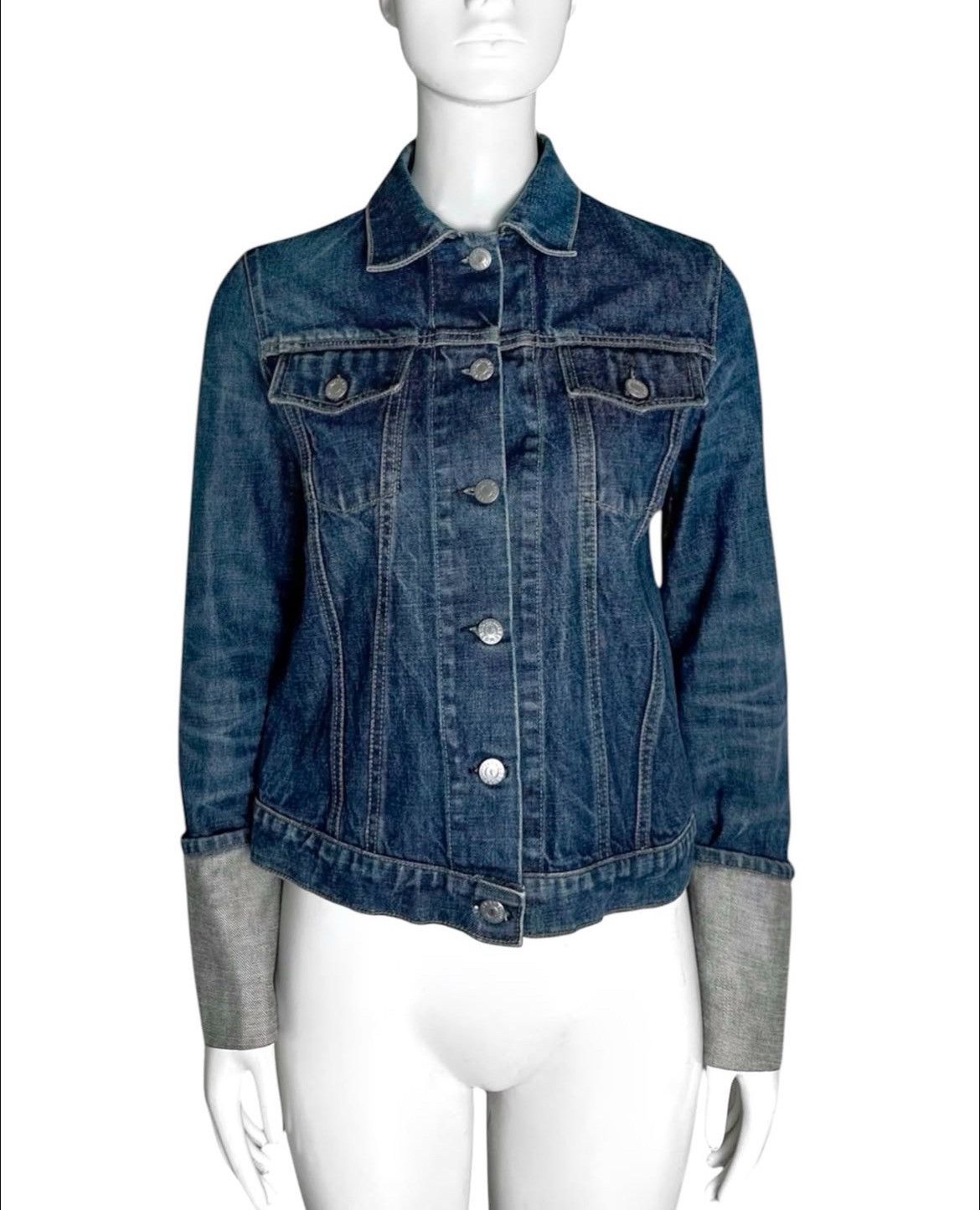 Helmut Lang Helmut Lang A/W 1999 Turned-up Sleeve Denim Jacket Size US XXS / EU 40 - 4 Thumbnail