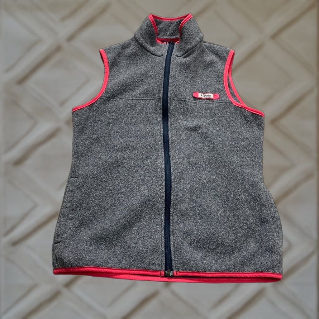 Vintage Columbia Harborside Fleece Vest Womens Medium Gray Red Full Zip Outdoor Hike Shirt/Vest? Size M / US 6-8 / IT 42-44 - 1 Thumbnail