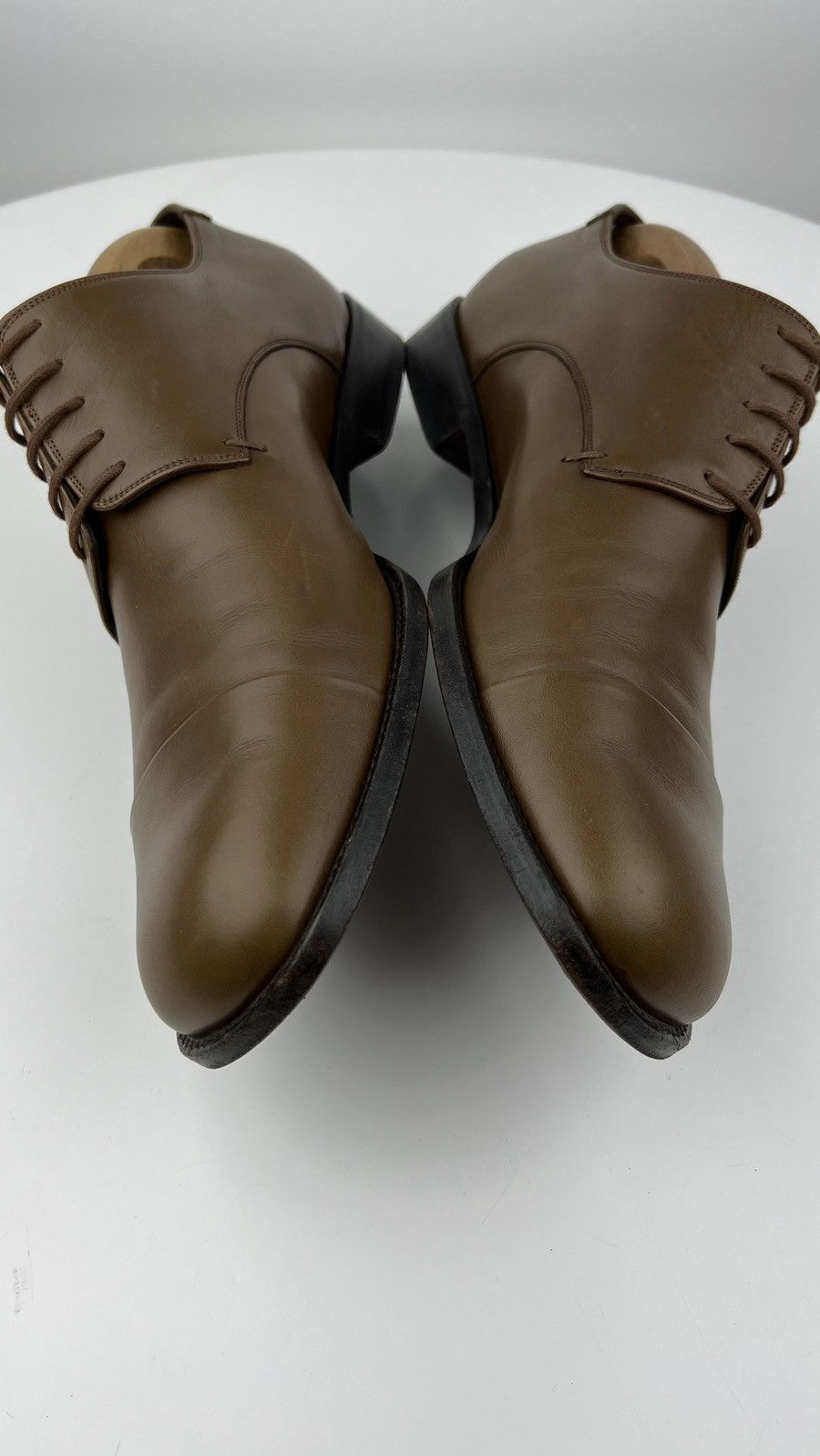 Gucci GUCCI Derby Leather Shoes Lace Up GG Metal Logo Brown Men’s Size US 9.5 / EU 42-43 - 11 Thumbnail
