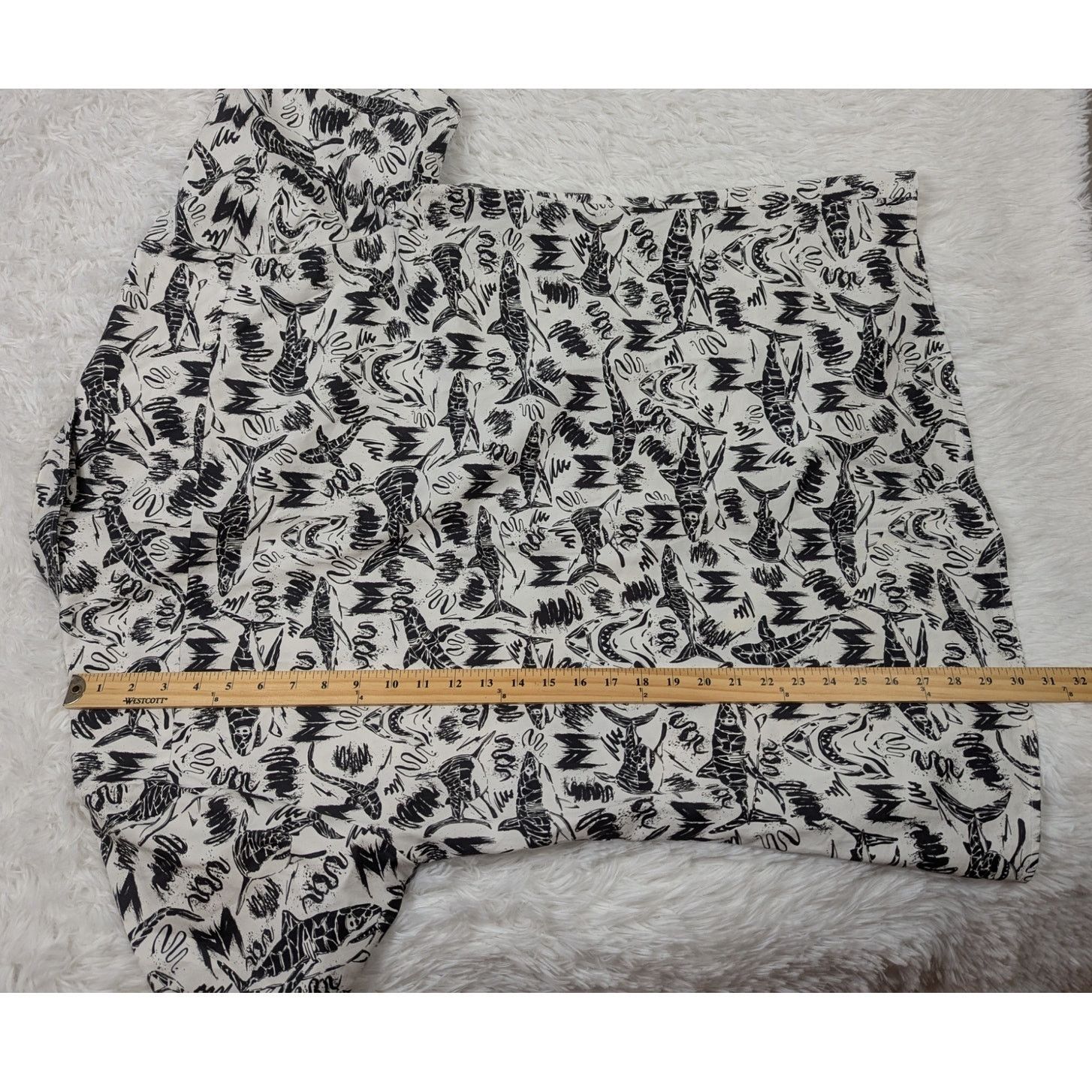 Other Marcel Von Berlin Shark Print Button Up Shirt Black White Size US XL / EU 56 / 4 - 8 Thumbnail