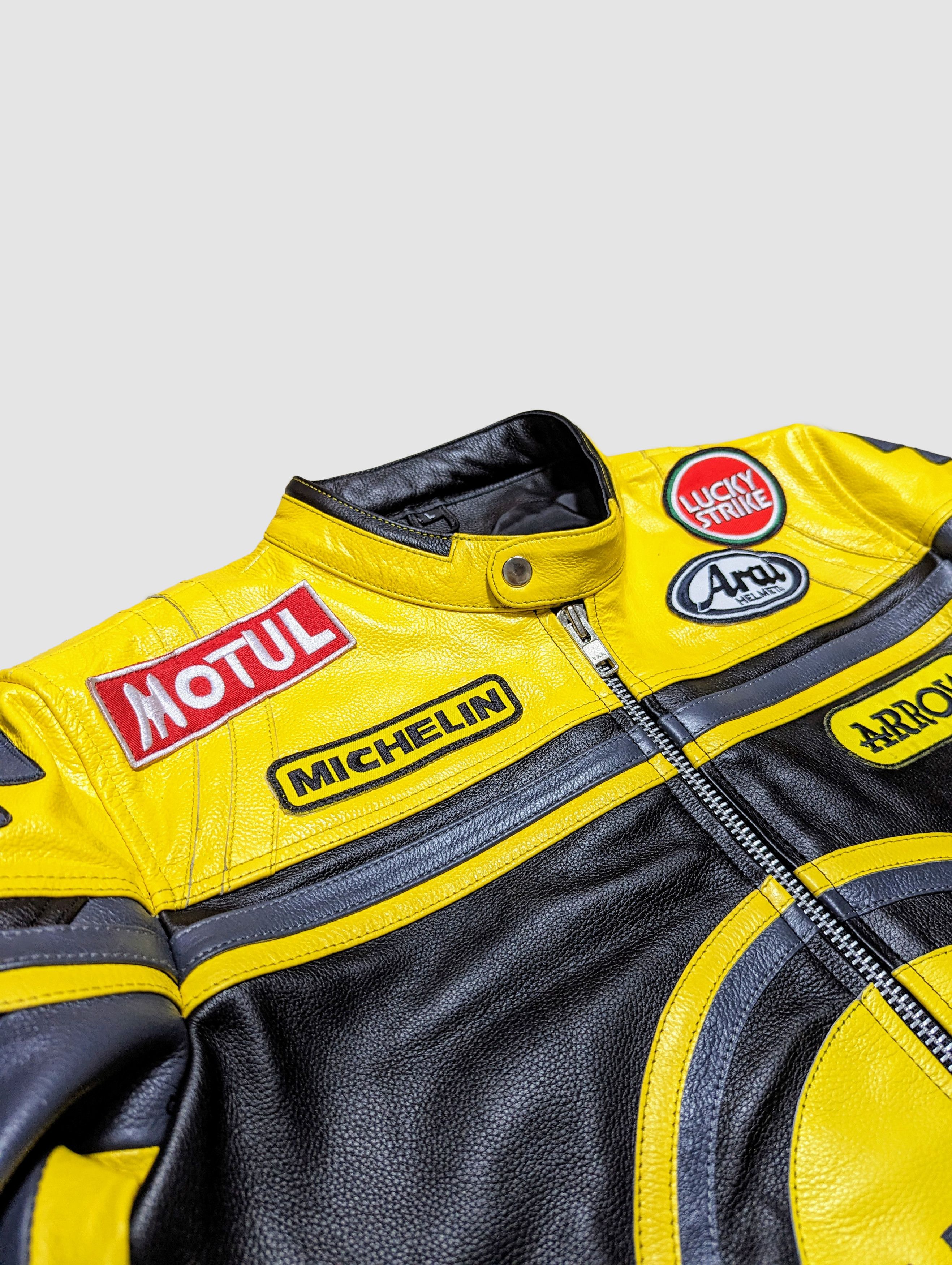 Genuine Leather 🔥 LUCKY STRIKE 🔥 RACING LEATHER JACKET RARE STREETWEAR Size US L / EU 52-54 / 3 - 6 Thumbnail
