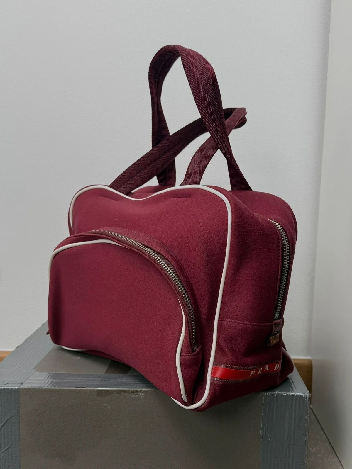 Prada Nylon Shoulder Bag Vintage 2000S Street Wear Luxury in Red, Women's