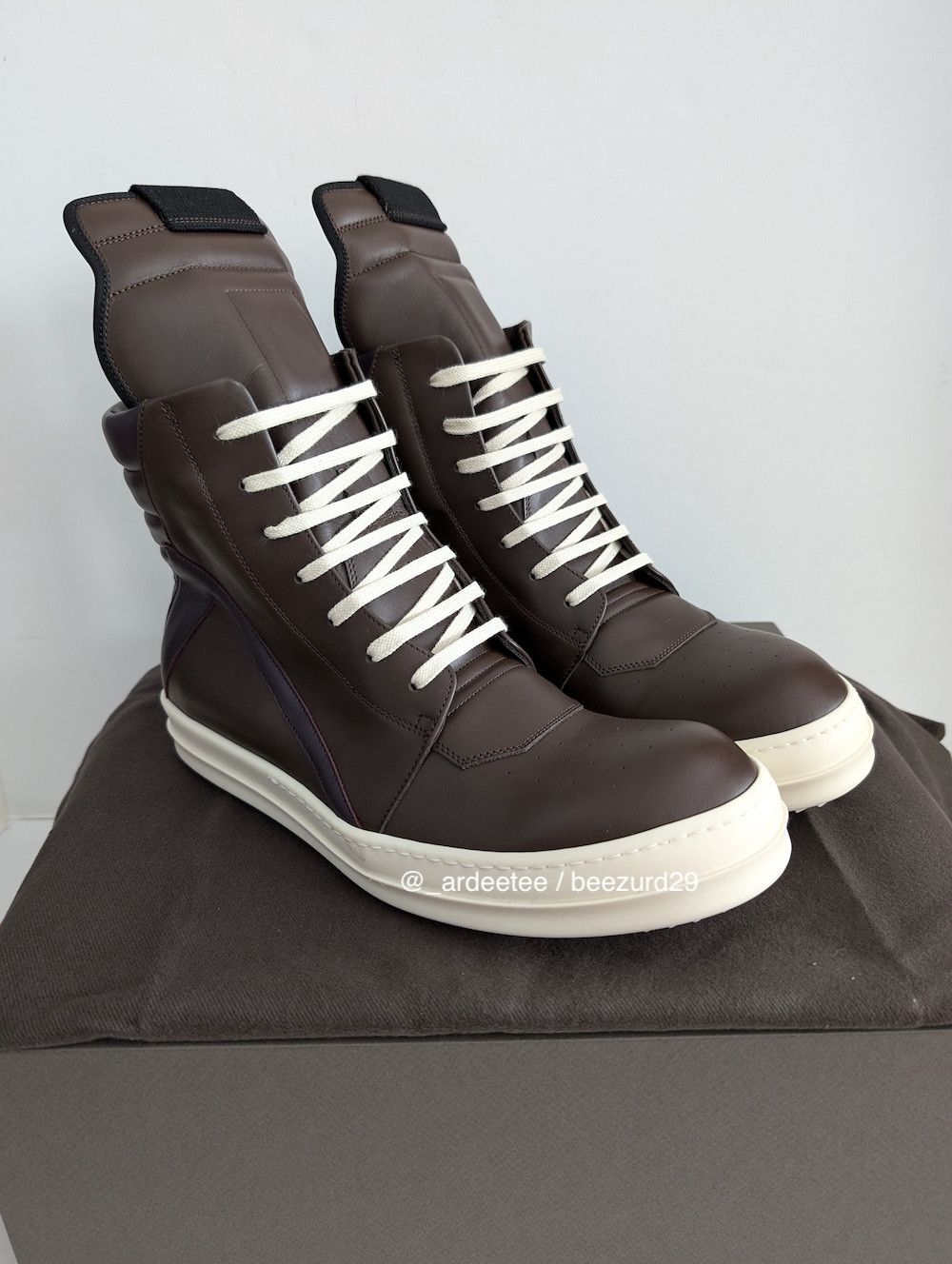 Rick Owens 💥UNRELEASED 1/1 SAMPLE GEOBASKETS BROWN/AMETHYST PURPLE Size US 11 / EU 44 - 2 Thumbnail