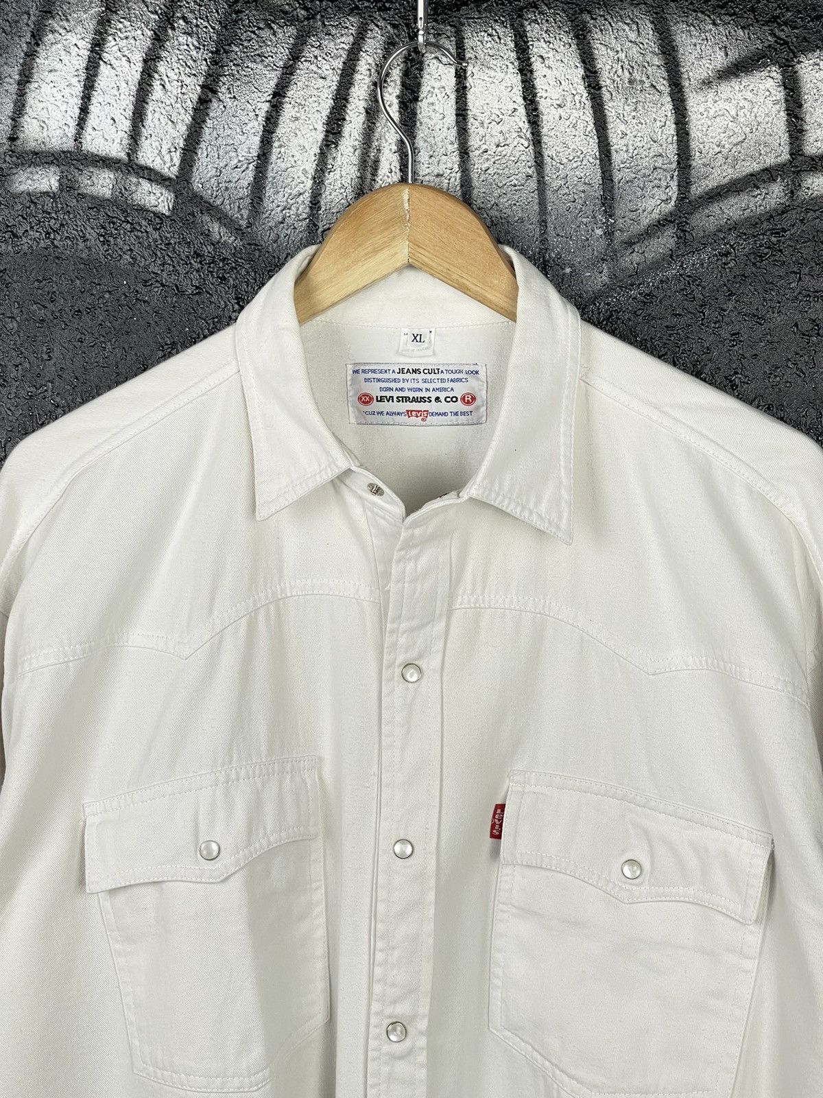 Levi's Vintage Levi’s Western White Shirt Long Sleeve Men’s Size XL Size US XL / EU 56 / 4 - 12 Thumbnail