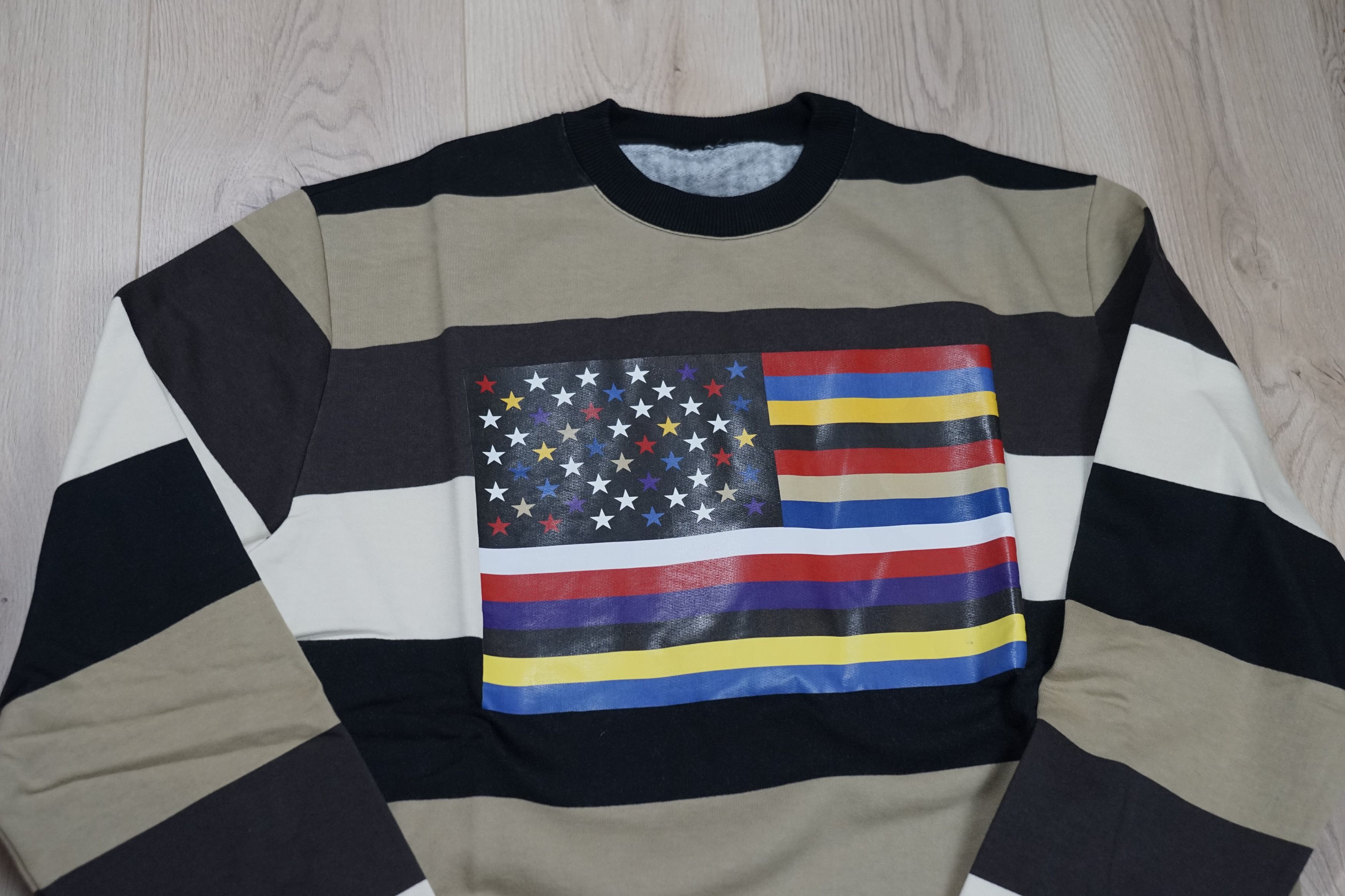 Givenchy SS14 TISCI Runway Multi Strip Flag Oversized Sweat RRP $795 Size US S / EU 44-46 / 1 - 19 Thumbnail