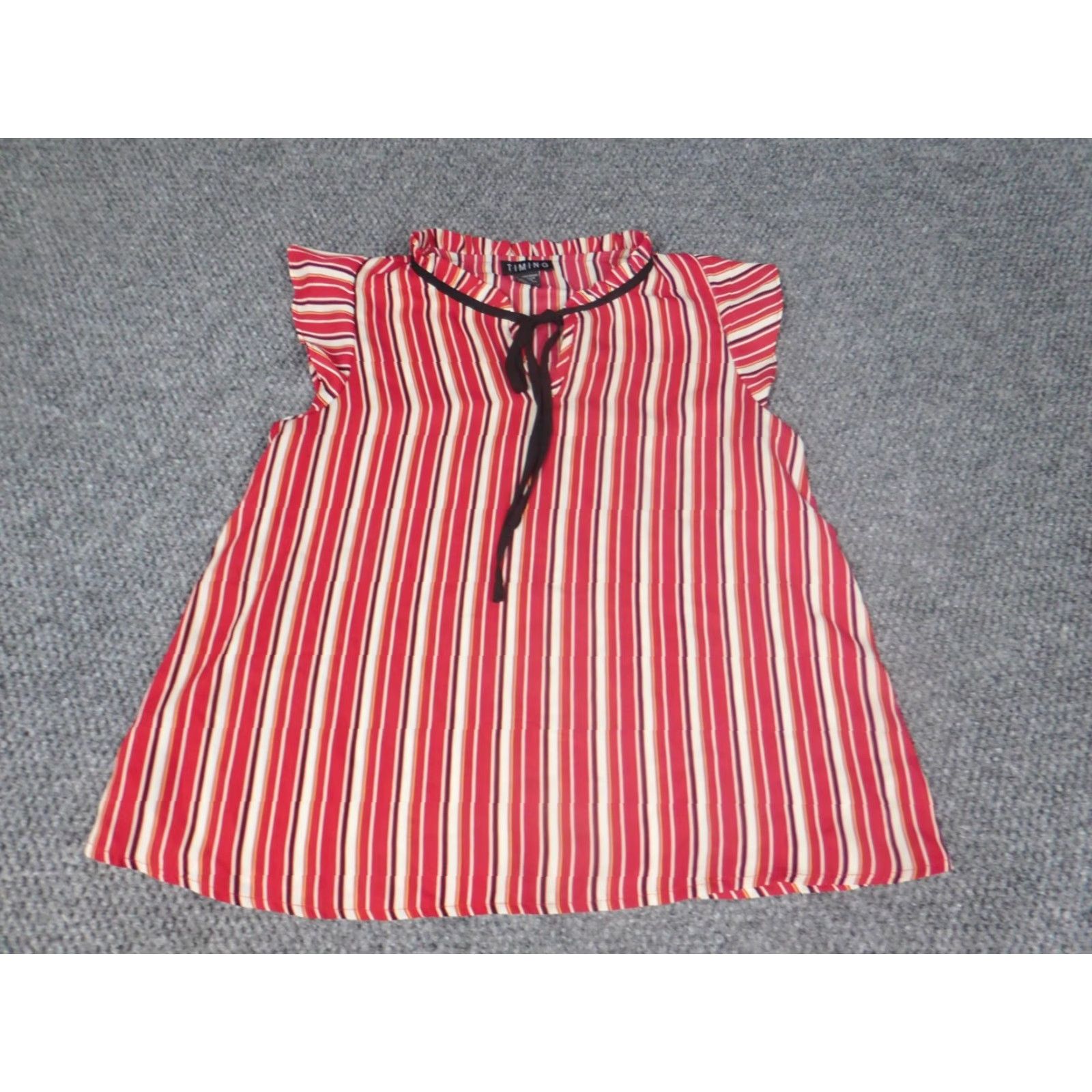 Vintage **Timing Red Medium Collared Pullover Blouse** User: Timing Red Medium Collared Pullover Blouse Size M / US 6-8 / IT 42-44 - 2 Thumbnail