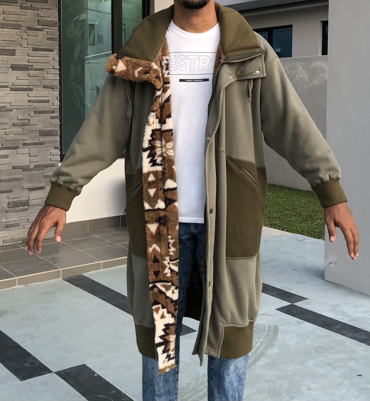 Issey Miyake Mercibeaucoup Reversible Fleece Navajo Long Coat Jacket Size US L / EU 52-54 / 3 - 5 Thumbnail