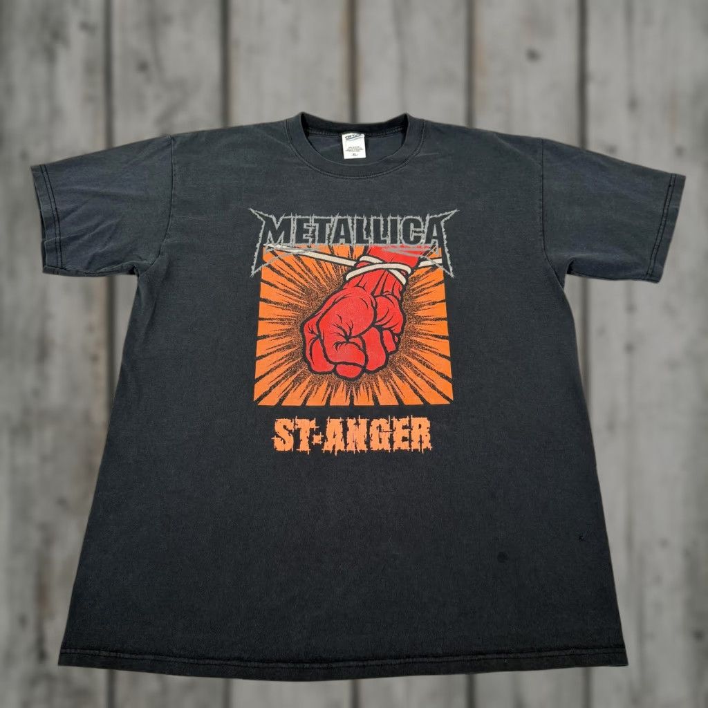 Anvil VINTAGE Metallica Shirt Mens XL Black 2004 St. Anger Tour Logo Graphic Print Rock Band T-Shirt Size US XL / EU 56 / 4 - 1 Thumbnail