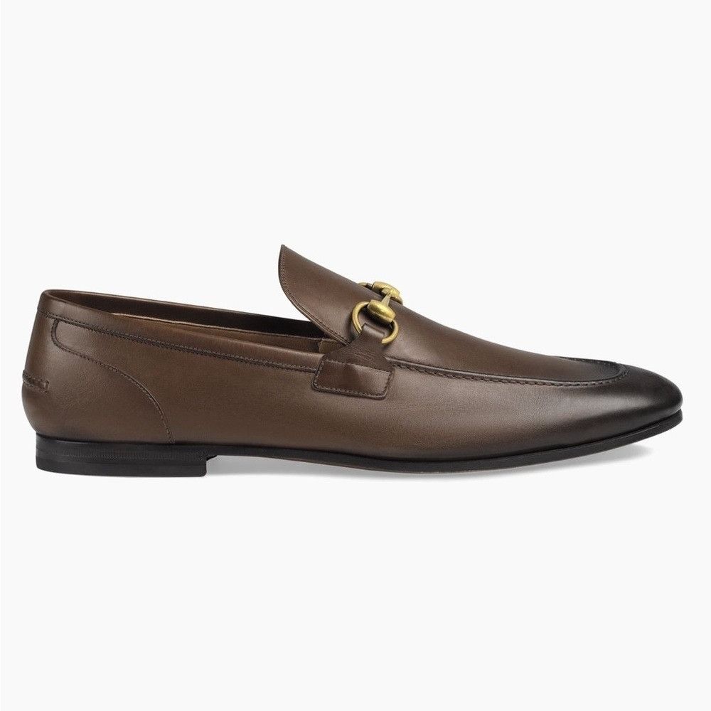 Gucci Gucci Jordaan Leather Horsebit Loafers Brown Men’s Size UK 8 Size US 8.5 / EU 41-42 - 1 Thumbnail