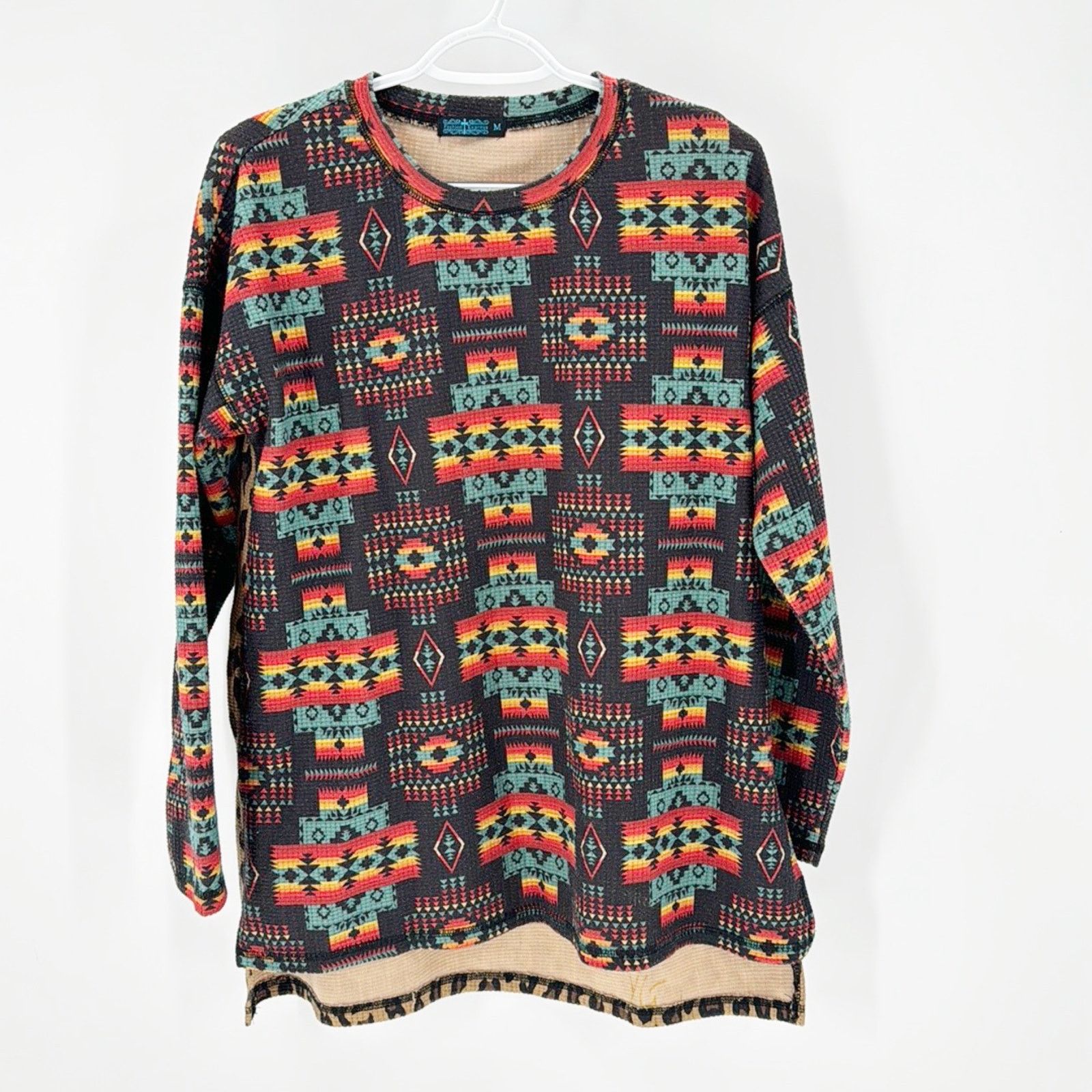 Other Fashion Express waffle knit hi lo leopard southwestern sz m Size M / US 6-8 / IT 42-44 - 1 Thumbnail