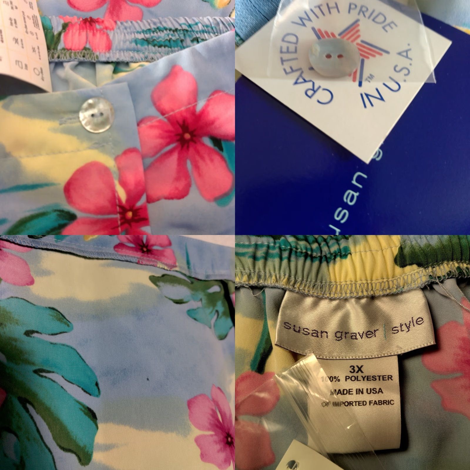 Vintage Susan Graver Style Skirt Plus Size 3X Knee Length Tropical Floral Beach Wrap Size 40" / US 18 - 8 Thumbnail