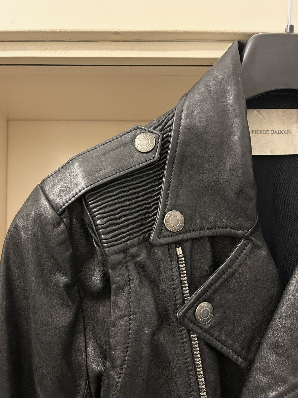 Balmain Balmain 2010s black leather perfecto biker jacket Size US M / EU 48-50 / 2 - 5 Thumbnail