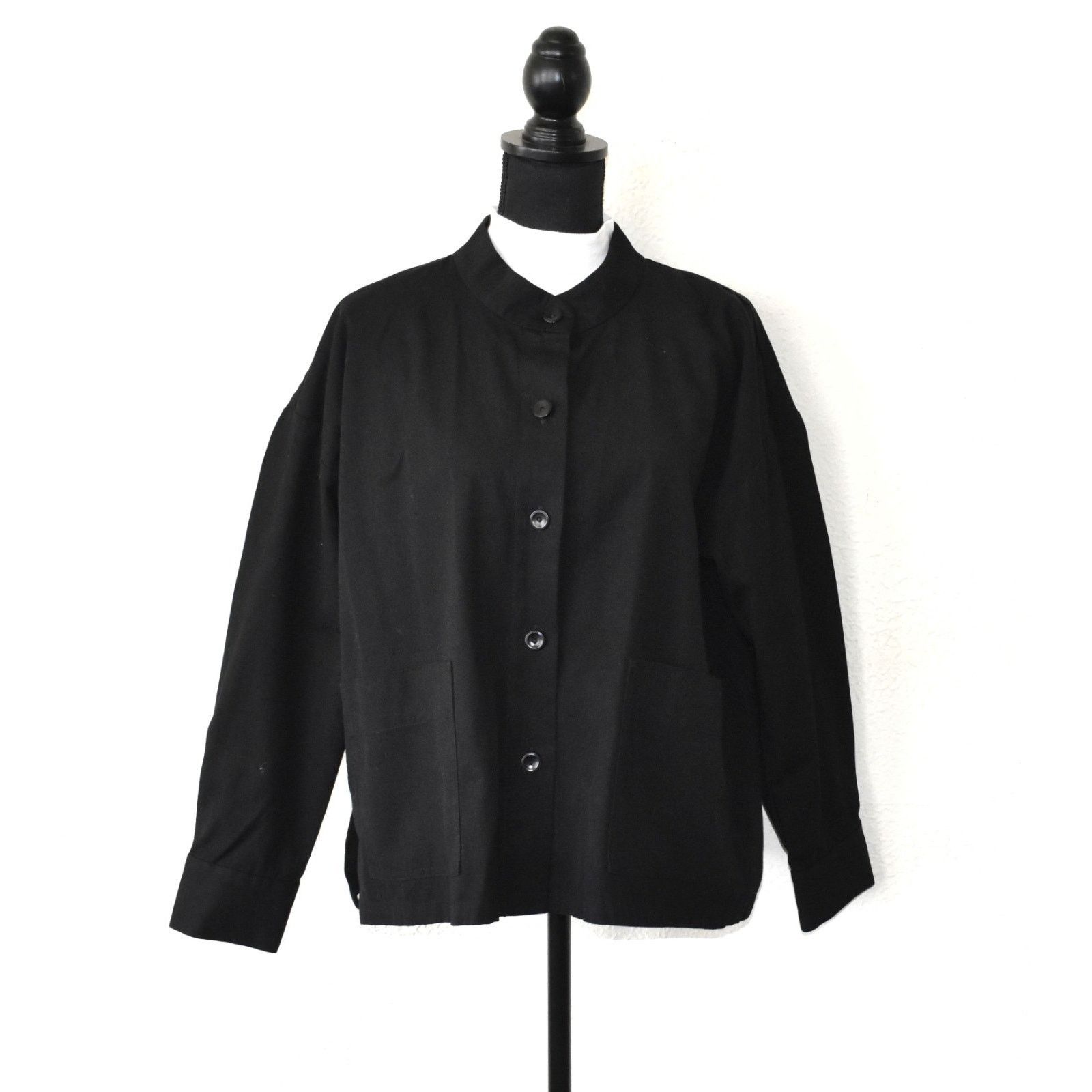 Eileen Fisher EILEEN FISHER Org Cotton Patch Pocket Collarless Jacket Sz M Size M / US 6-8 / IT 42-44 - 2 Thumbnail
