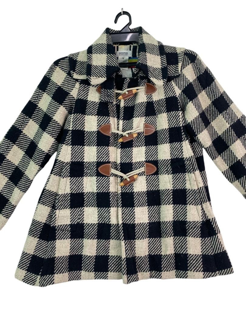 Sonia Rykiel Vtg 90s Sonia Rykiel plaid wool pea coat jacket Size S / US 4 / IT 40 - 3 Thumbnail