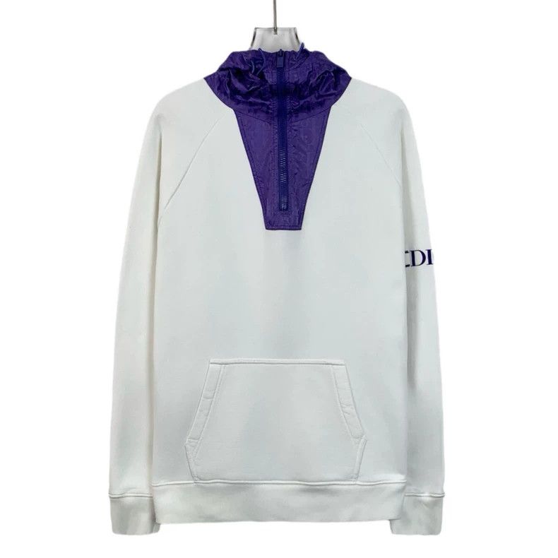 Dior Dior White old flower stitching hooded long-sleeved sweatsh Size US L / EU 52-54 / 3 - 1 Thumbnail