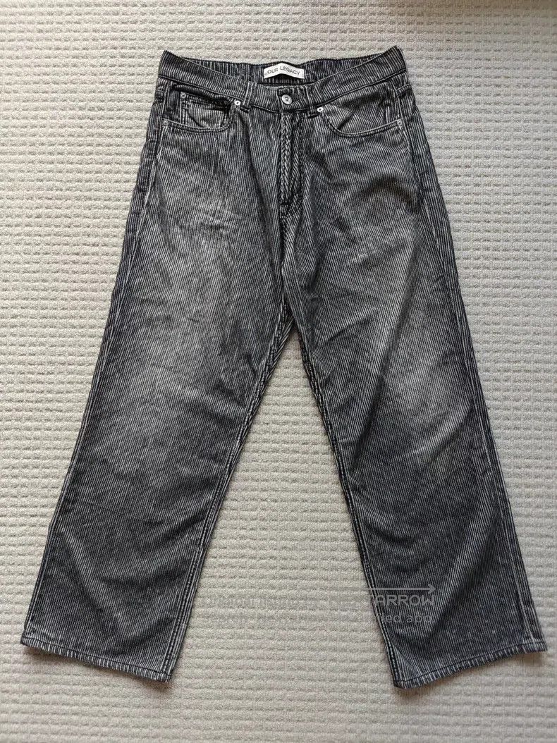 Our Legacy Our Legacy Black and Grey Corduroy Digital Print Distresse Size US 30 / EU 46 - 1 Thumbnail