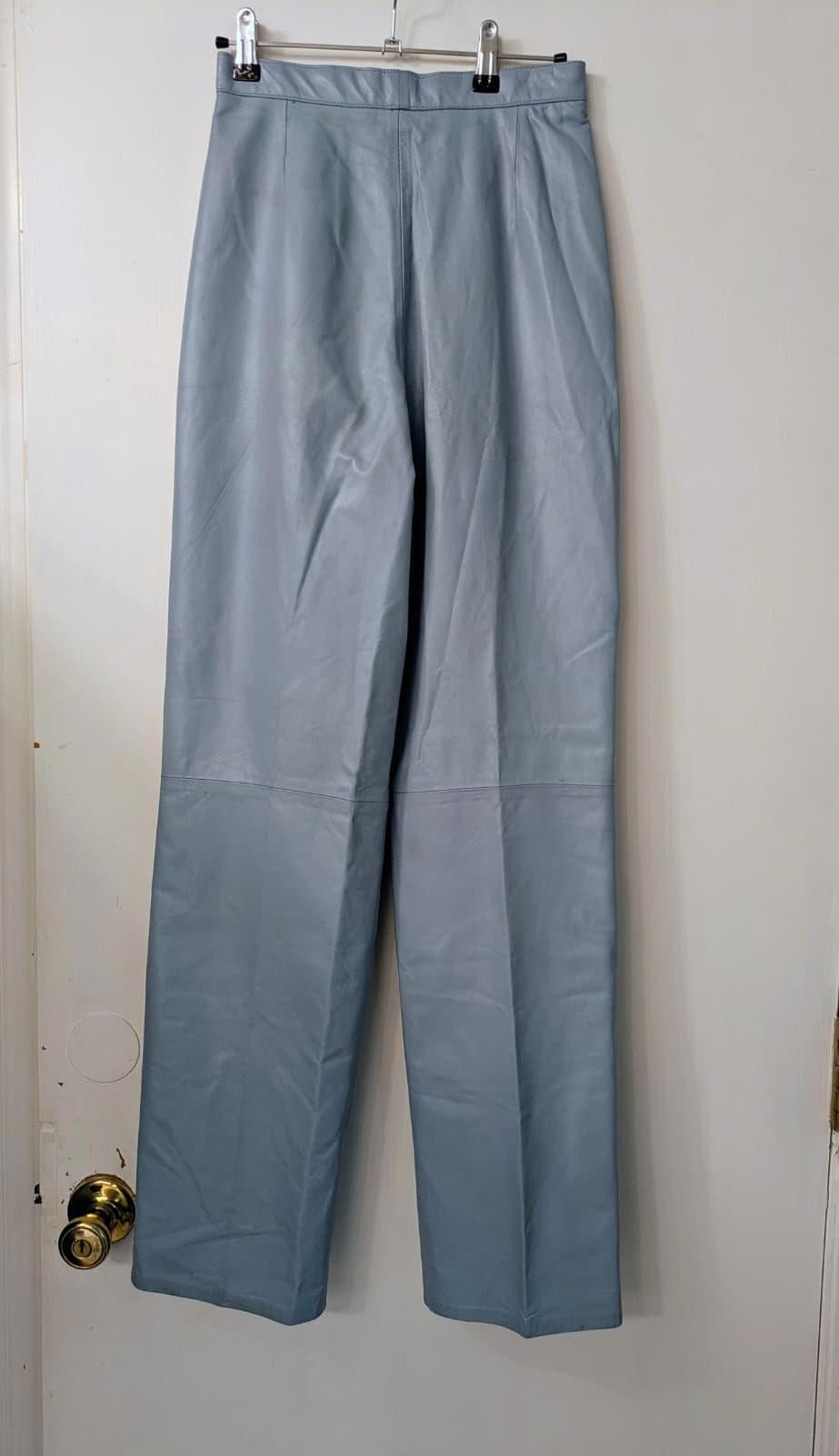 Other 1990's ice blue straight leg leather pants Size 26" / US 2 / IT 38 - 2 Thumbnail