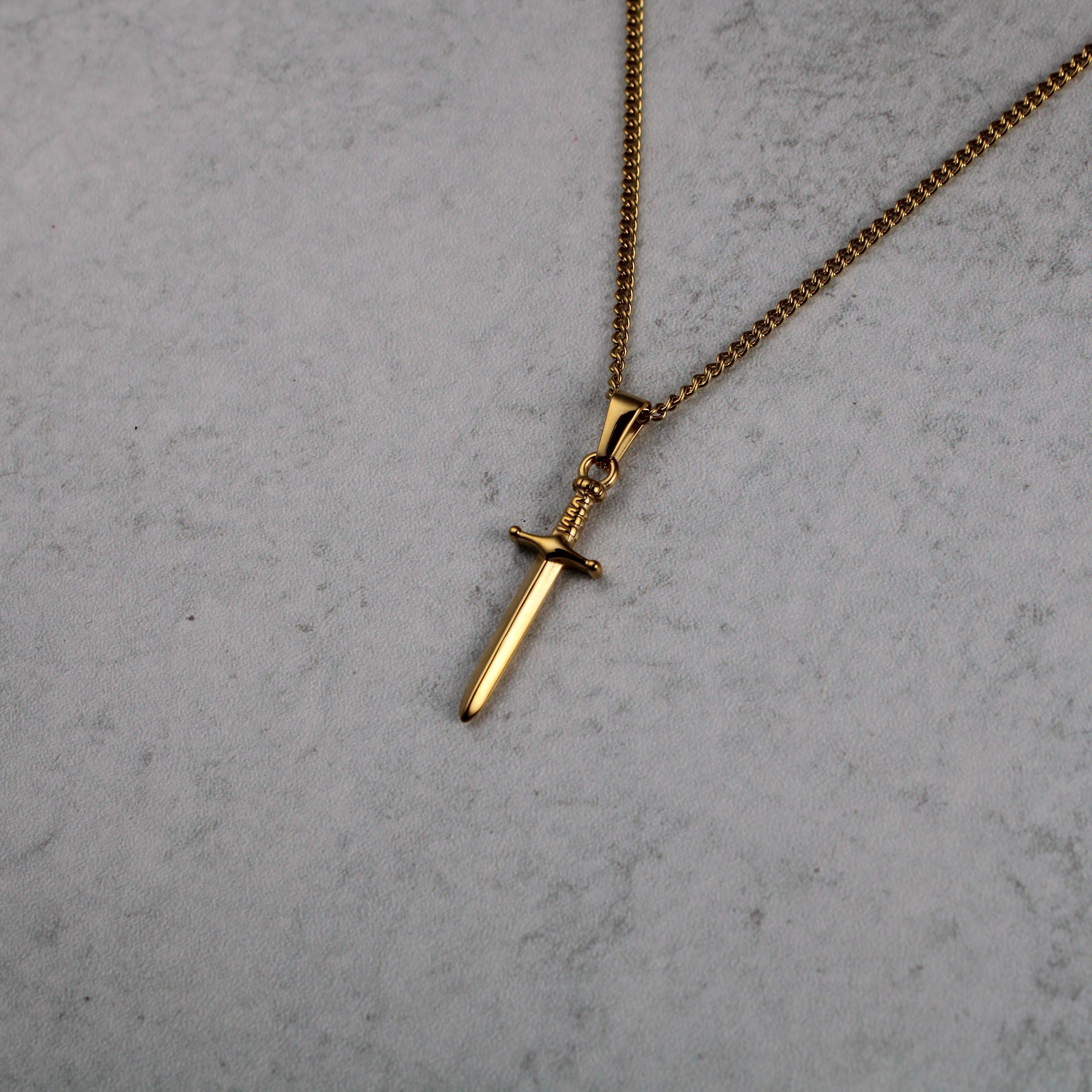 Jewelry Gold Dagger Pendant Chain Necklace Size ONE SIZE - 4 Thumbnail