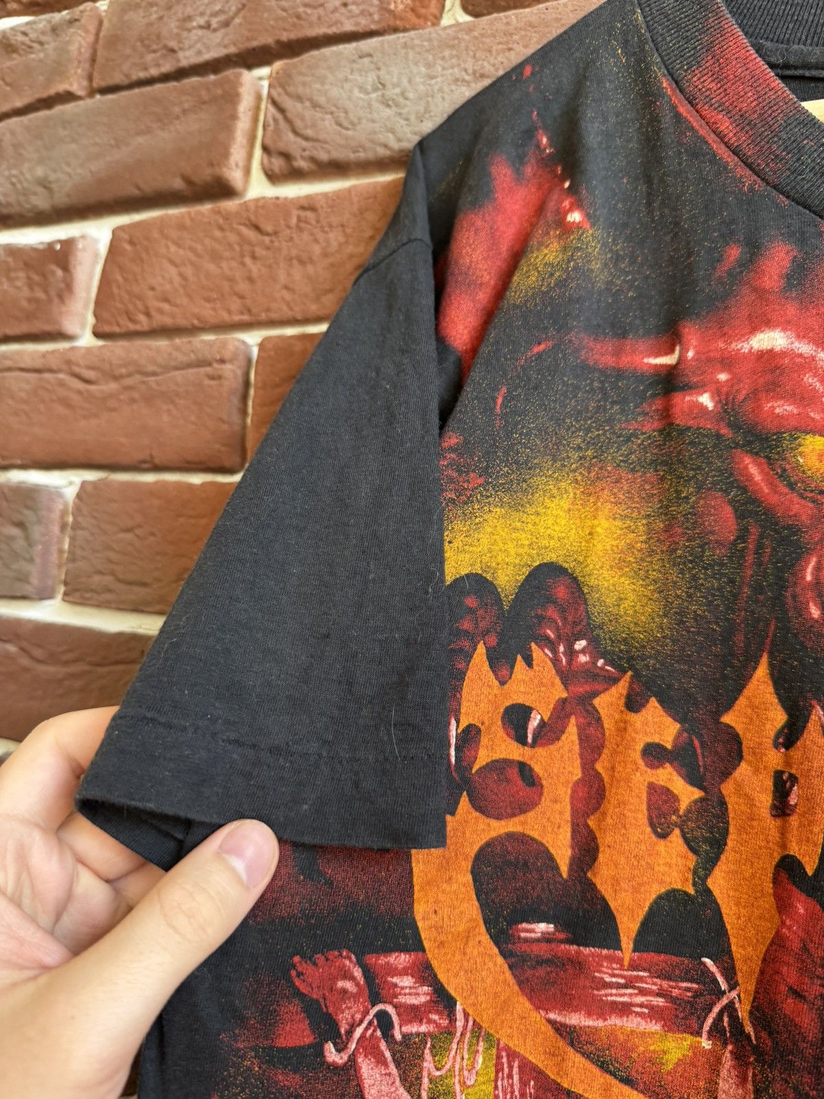 Band Tees Rare Vintage 90s Sepultura All Print Metal Band Tee Grail xl Size US XL / EU 56 / 4 - 6 Thumbnail