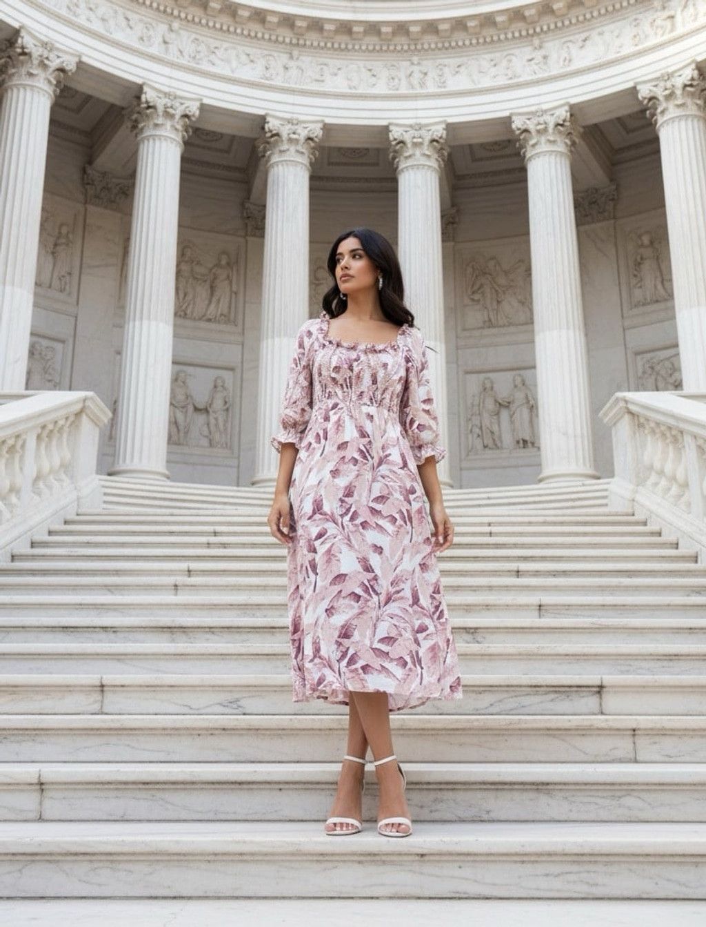 House of Harlow House of Harlow 1960 floral leaves ruffle sleeve dress sz M Size M / US 6-8 / IT 42-44 - 1 Thumbnail