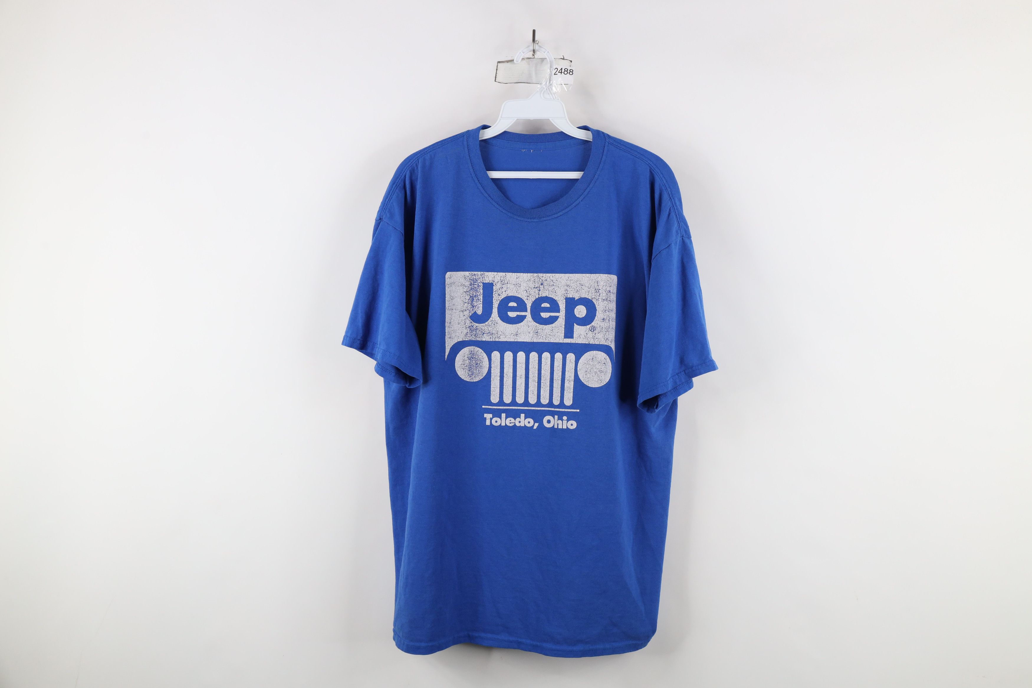 Vintage Vintage 90s Spell Out Jeep Motor Co Toledo T-Shirt Blue Size US L / EU 52-54 / 3 - 1 Thumbnail