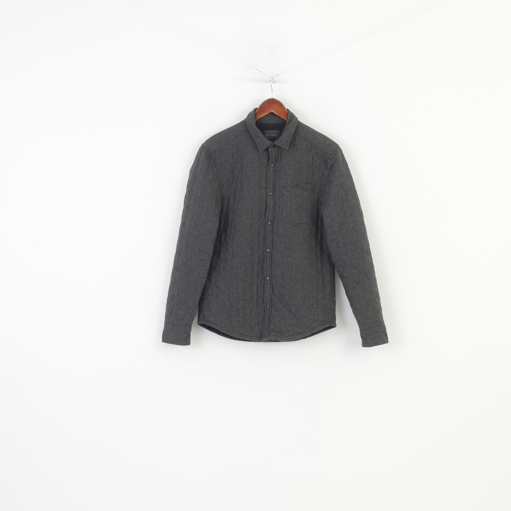 Allsaints Allsaints Men S Jacket Charcoal Snap Bottoms Padded 0347 Size US S / EU 44-46 / 1 - 2 Thumbnail
