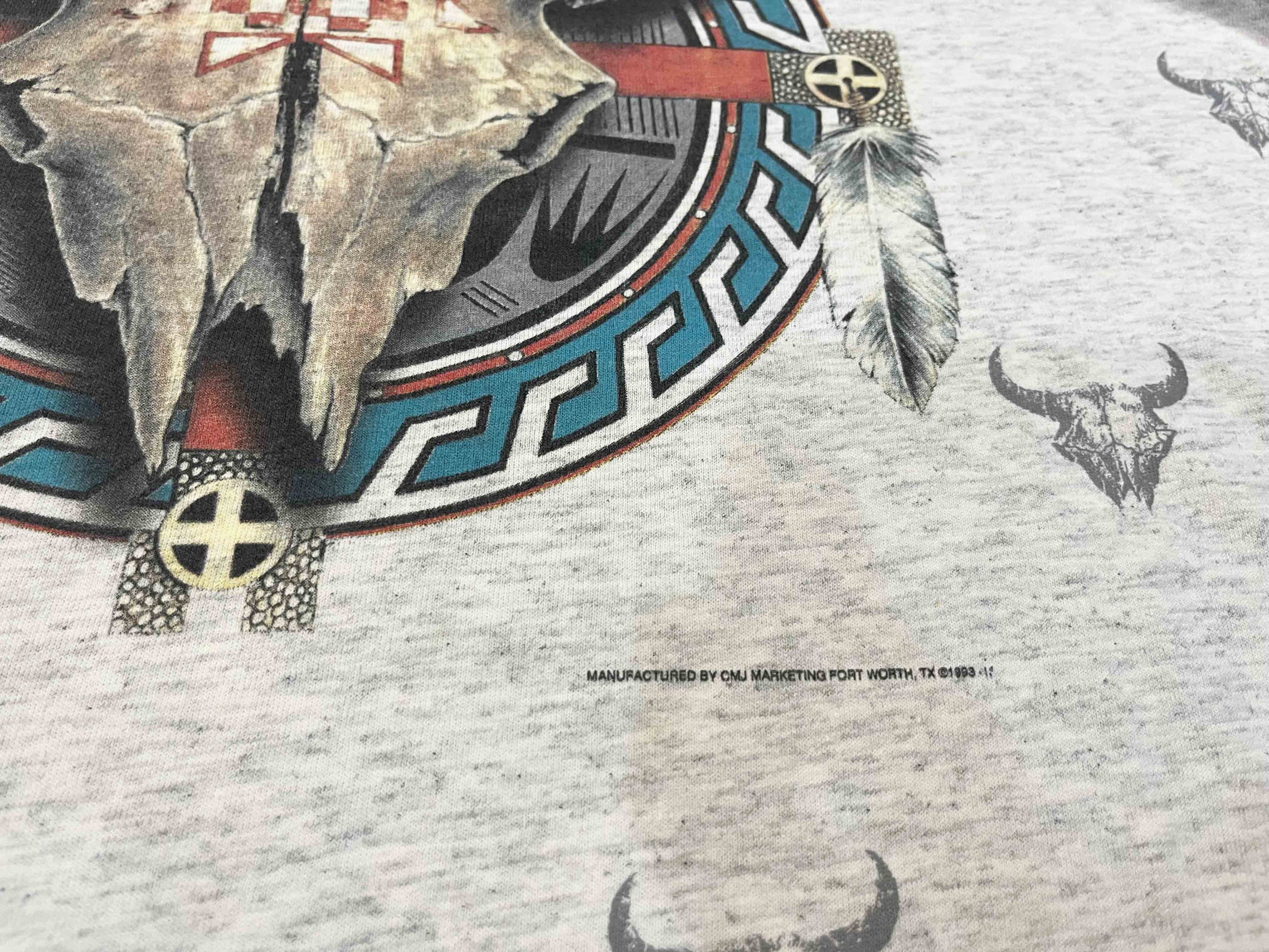 Delta × Vintage Vintage Delta 1993 Buffalo Skull Cowboy AOP T-Shirt Size US L / EU 52-54 / 3 - 4 Thumbnail
