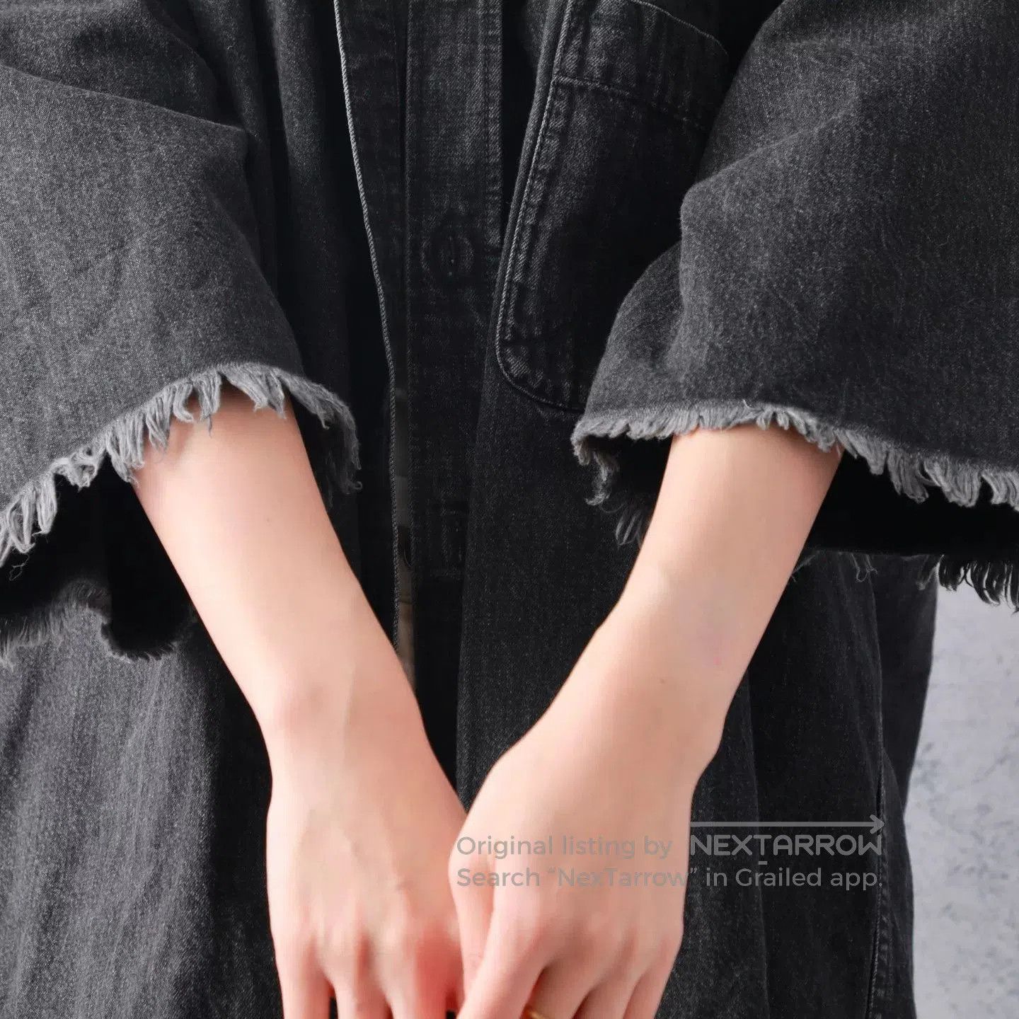 Balenciaga Balenciaga Black Denim Green Logo Short Sleeve. Size US XS / EU 42 / 0 - 5 Thumbnail