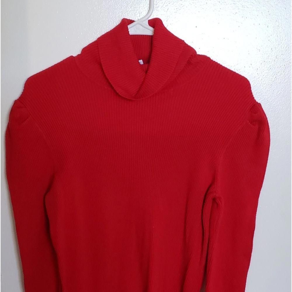 Designer CT1022a Red Cowl Neck Long Sleeve Sweater Size XXL / US 16-18 / IT 52-54 - 2 Thumbnail