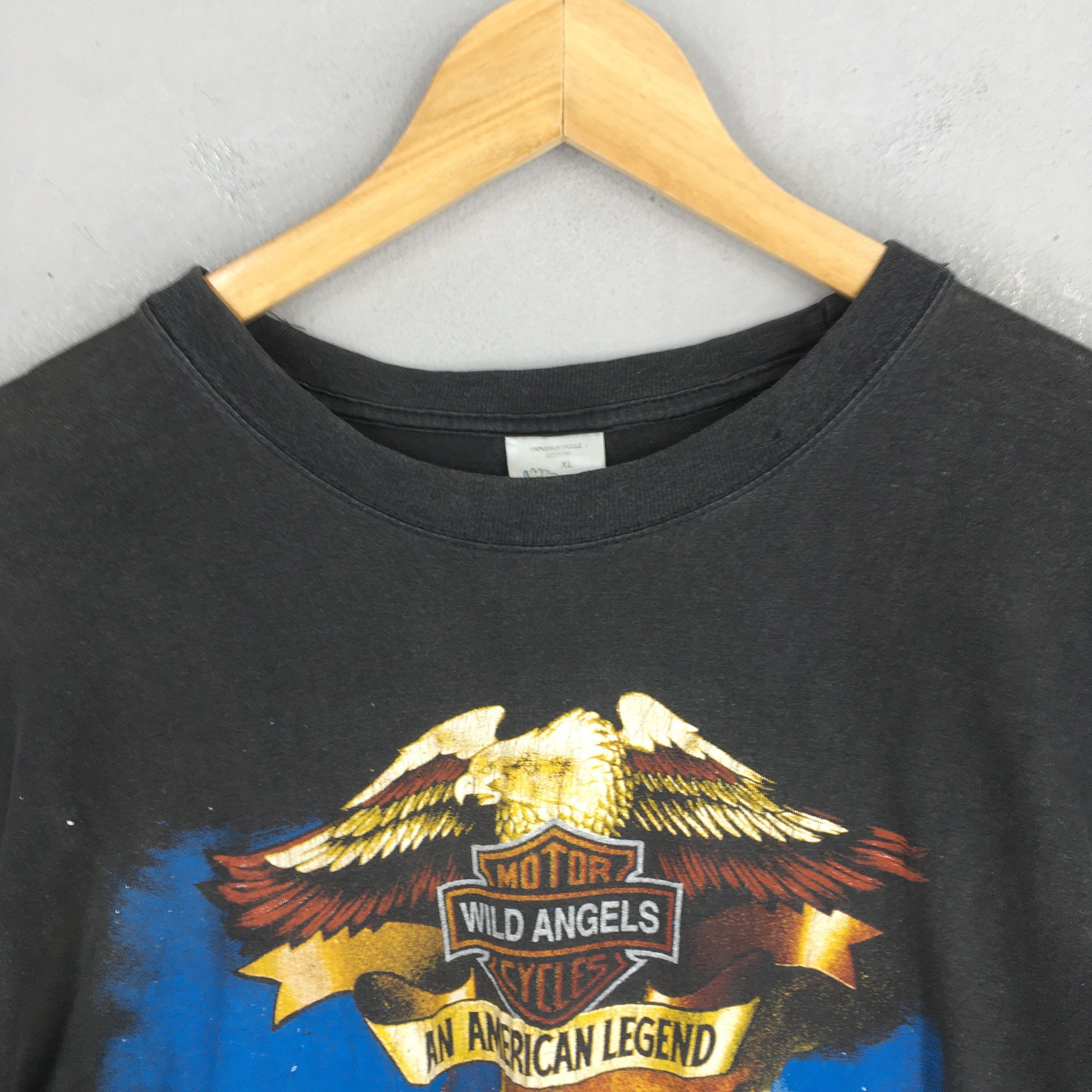 Harley Davidson Vintage 90's Harley Davidson Wild Angels Black T shirt XL Size US XL / EU 56 / 4 - 2 Thumbnail