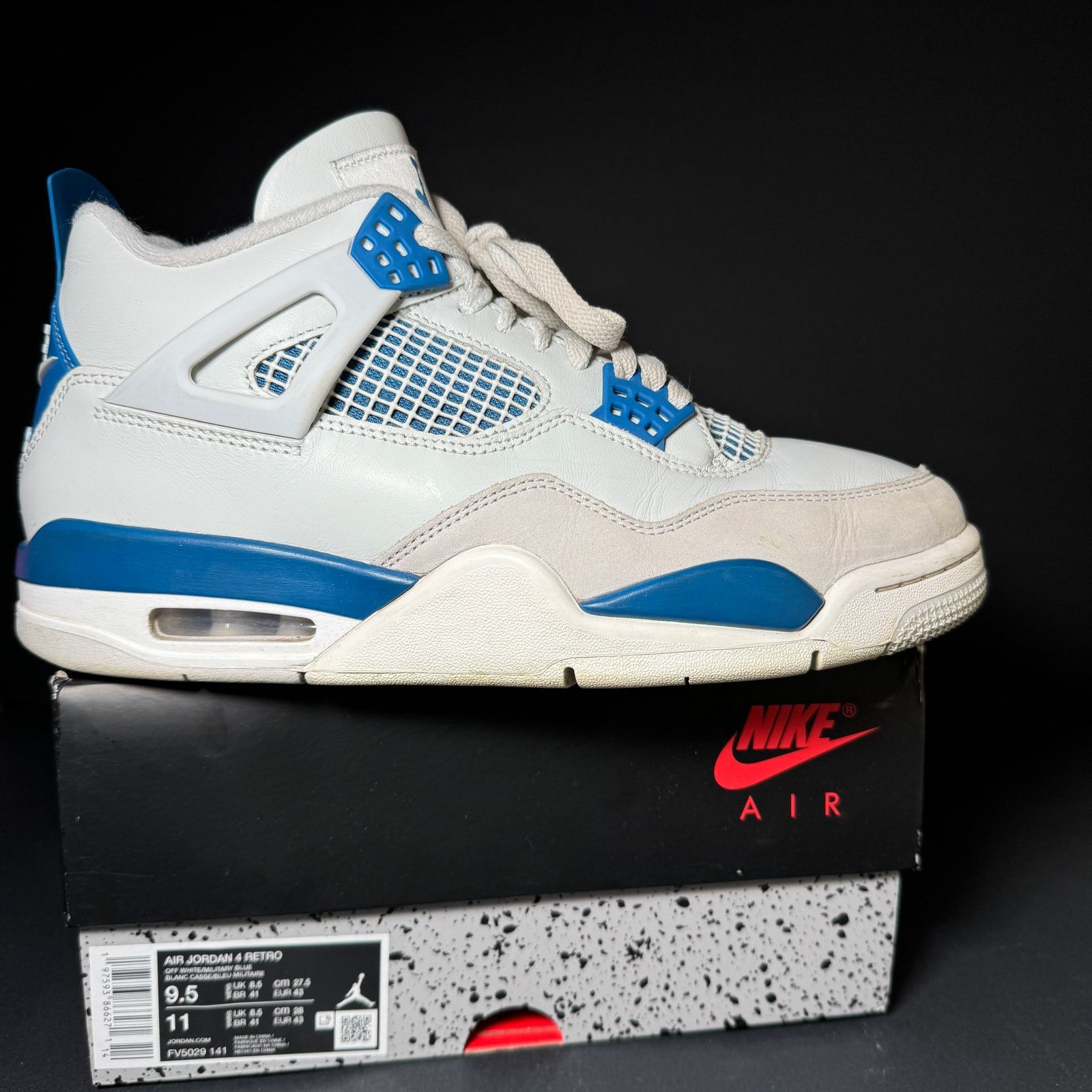 Jordan Brand × Nike Size 9.5 - Air Jordan 4 Retro Military Blue 2024 Men's Shoes Size US 9.5 / EU 42-43 - 1 Thumbnail