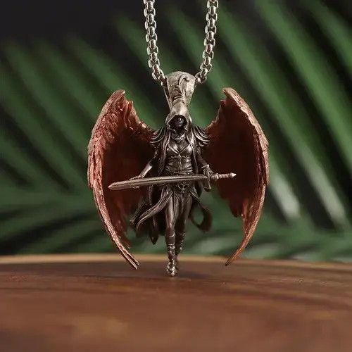 handvaerk Red Wings Sword Angel Necklace Size ONE SIZE - 3 Thumbnail