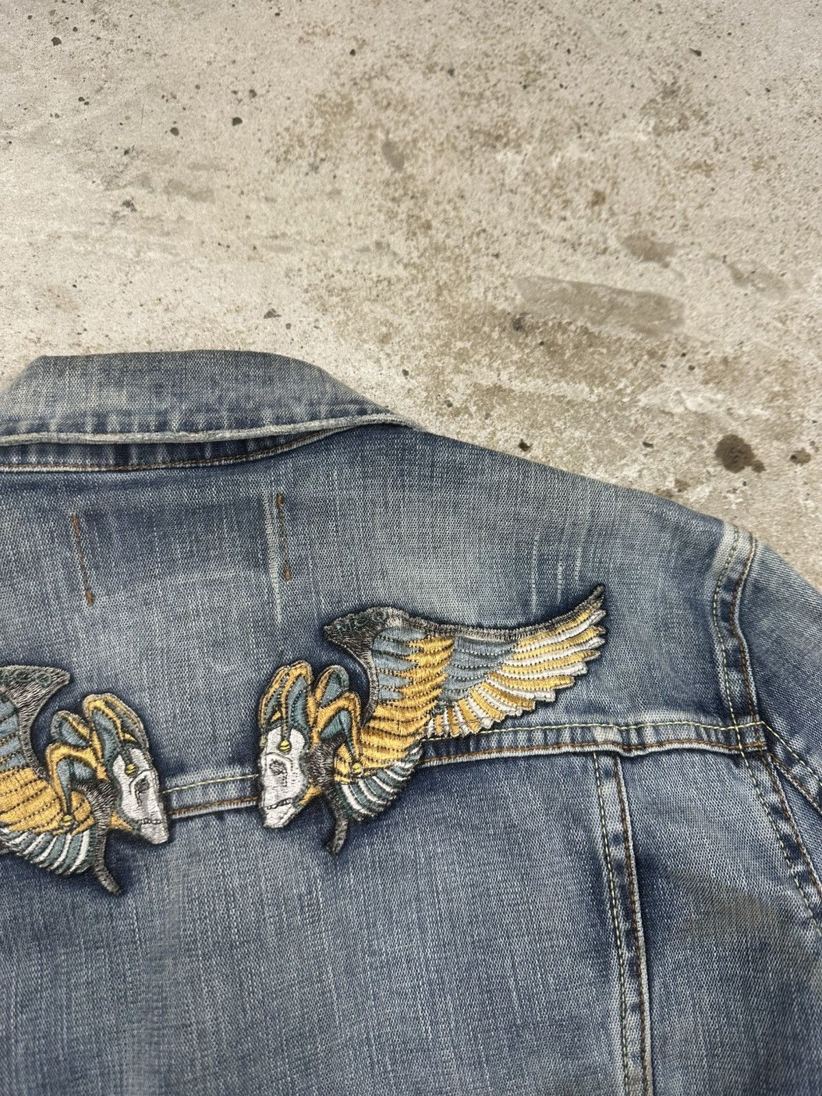 Alexander McQueen Alexander McQueen Blue Denim Skull Wings Jeans Stone Wash Size L / US 10 / IT 46 - 16 Thumbnail