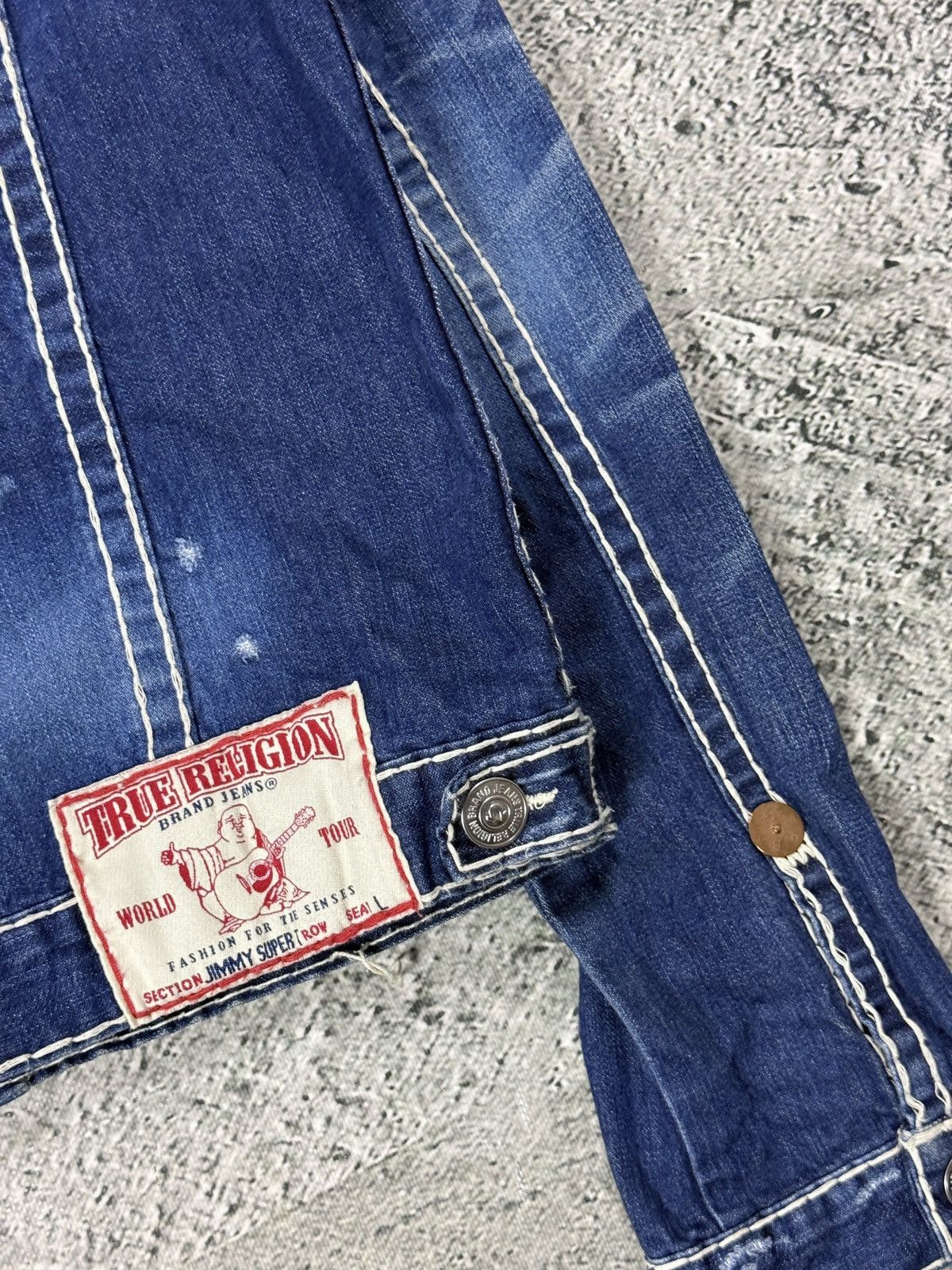 True Religion True Religion denim jacket blue white stitching vintage Size US L / EU 52-54 / 3 - 7 Thumbnail