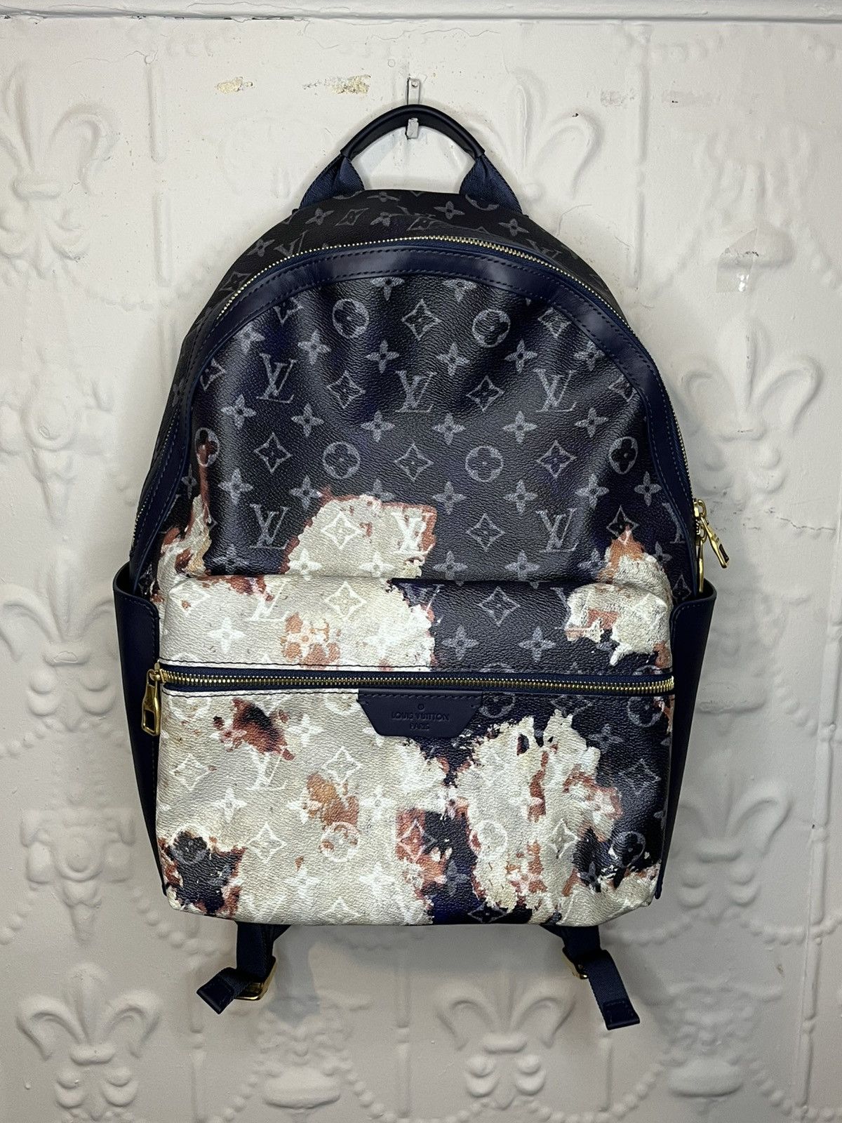 LOUIS VUITTON Discovery Backpack PM Ink Blue Patent Canvas