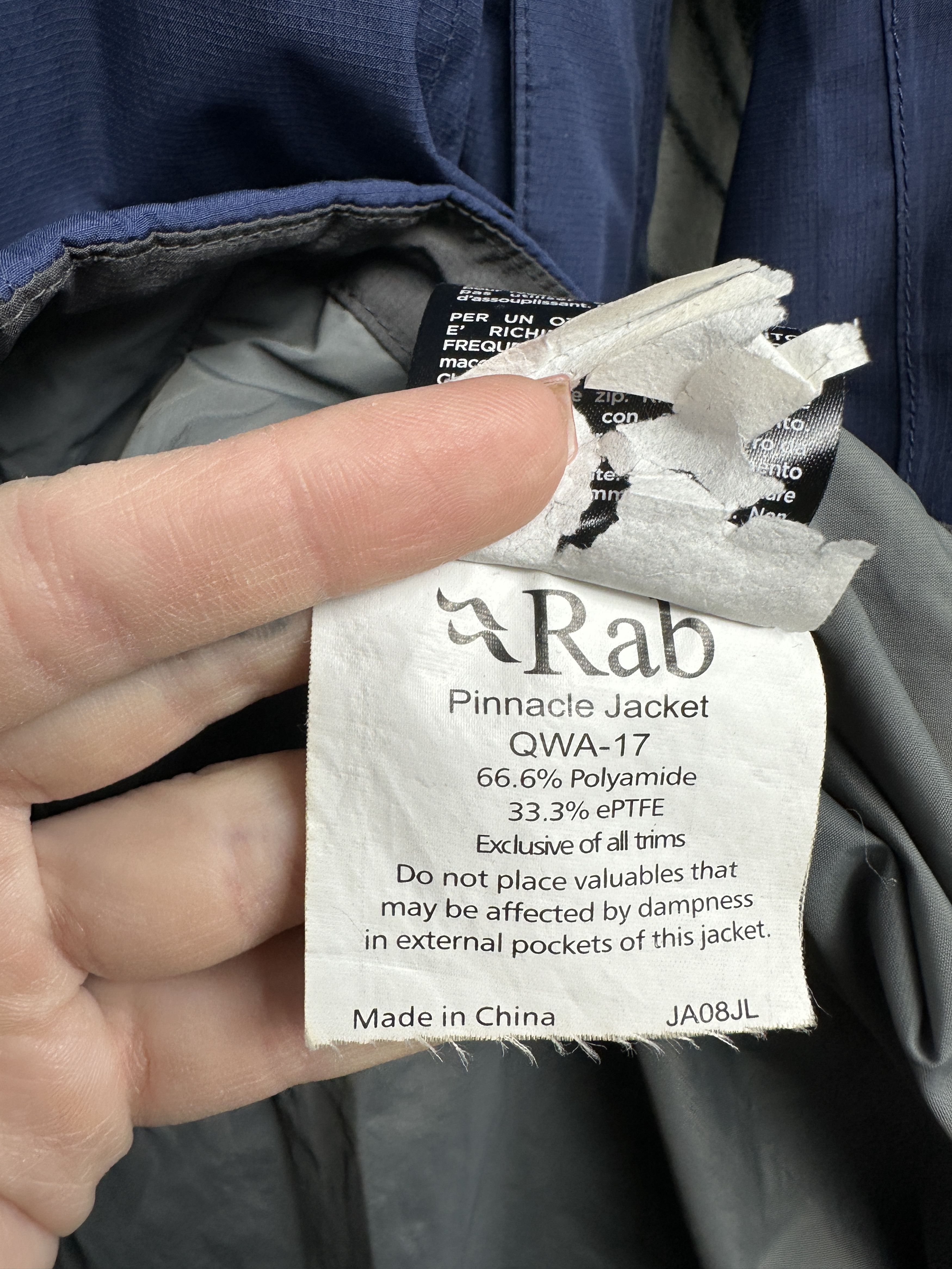 Rab Rab Pinnacle Mens Waterproof Windbreaker Jacket Size US M / EU 48-50 / 2 - 9 Thumbnail